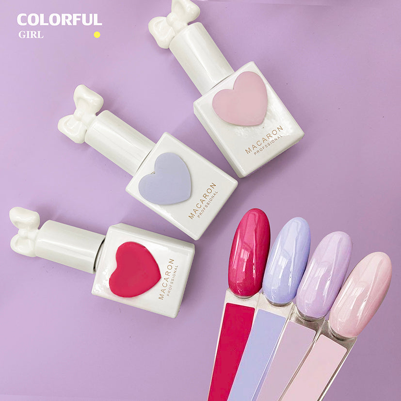 【พร้อมส่ง】SANSU MACARON 58 สี แถมฟรีชาร์ทสี เบส ท๊อป ( ฝาขวดรูปโบว์ ) สีพื้น