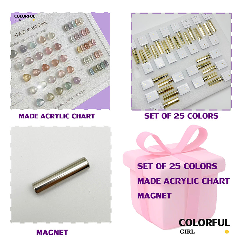 【พร้อมส่ง】สีเจลลูกแก้ว JYS 25 สี (JIAO YAN SHE) สีเจลแคทอาย/ สีลูกแก้ว