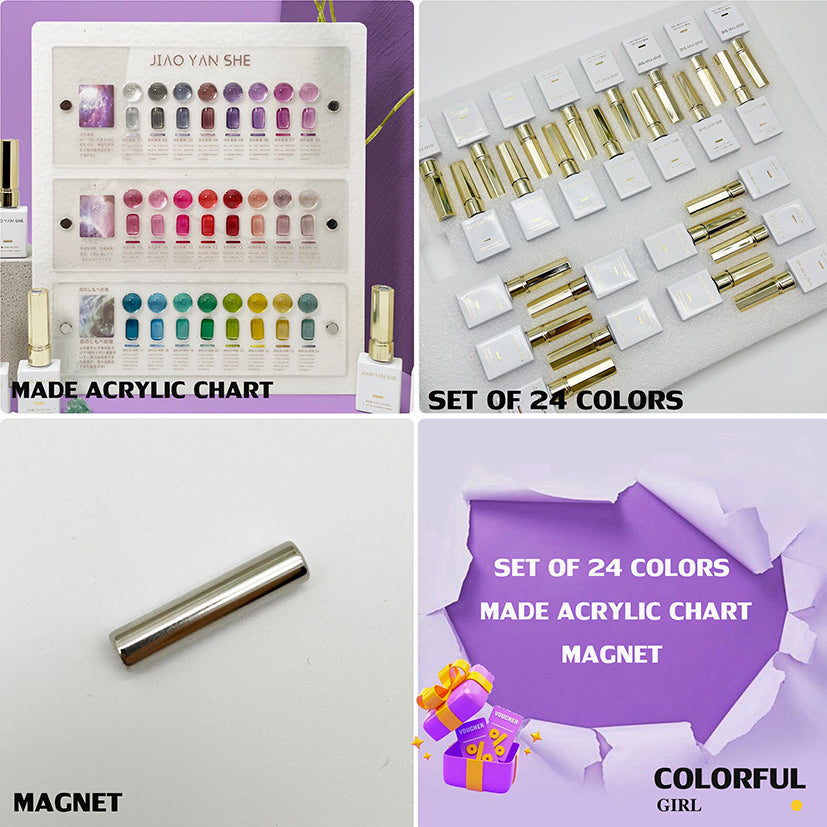 【พร้อมส่ง】ท้องฟ้าเต็มไปด้วยดวงดาว JYS 24 สี (JIAO YAN SHE) สีเจลแคทอาย/ สีลูกแก้ว