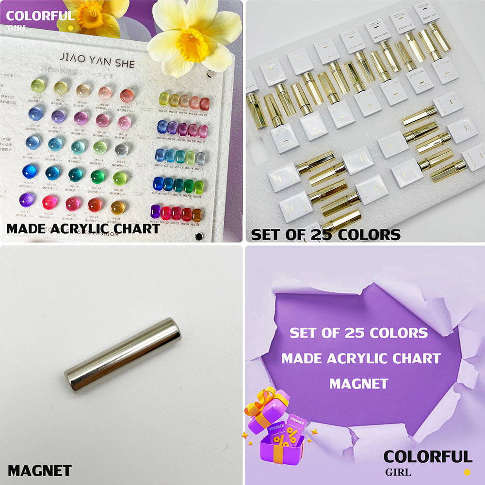 【พร้อมส่ง】 JYS 25 สี (JIAO YAN SHE) สีเจลแคทอาย/ สีลูกแก้ว