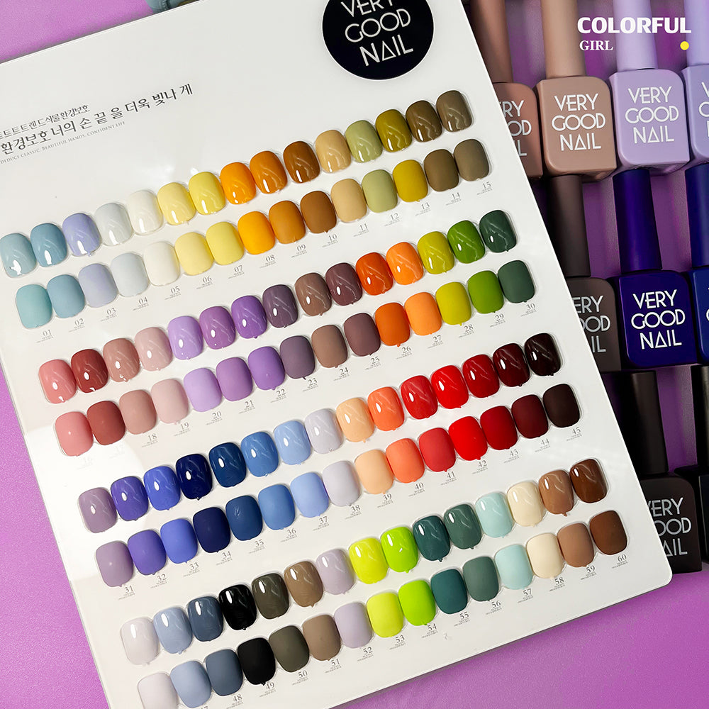สีเจล Very Good Nail 60 สี (ขนาด 15ml) แถมฟรีเบส ท็อป และชาร์ทสีปให้ ( ขวดและสีด้านใน สีเดียวกัน ง่านต่อการเลือกสี )