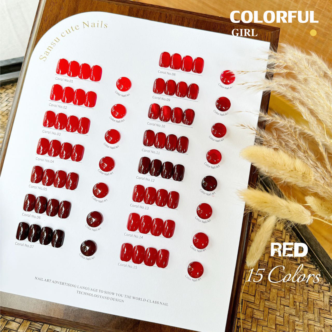 【พร้อมส่ง】 สีทาเล็บเจล SANSU สี( SANSU) สีเจล สีเจลสีพื้น 15สีชุดเจลสีแดง แถมชาร์ทสี 11สีเจลสีพื้น+2สีเจลแคทอาย+2สีเจลไซรัป