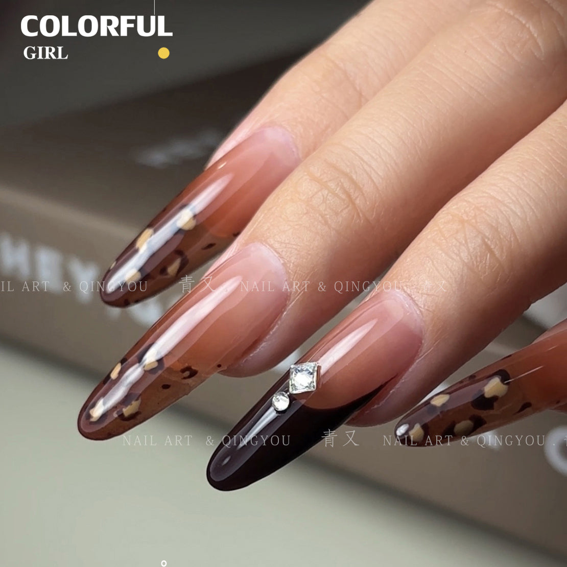 QINGYOU ✅ เจลลายเส้น Maillard color series, line gel แกงกะหรี่สีน้ำตาล และสารสกัดสีขาวคอลเลคชั่น 3 สี หลากสี กาวทาสี, ยาทาเล็บสีทึบ
