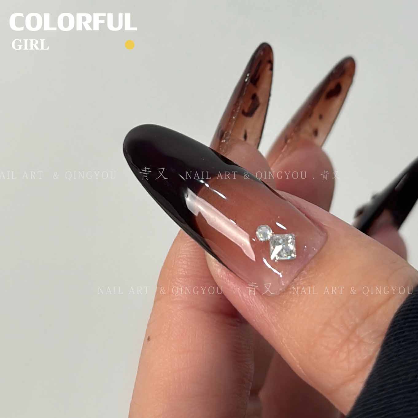 QINGYOU ✅ เจลลายเส้น Maillard color series, line gel แกงกะหรี่สีน้ำตาล และสารสกัดสีขาวคอลเลคชั่น 3 สี หลากสี กาวทาสี, ยาทาเล็บสีทึบ