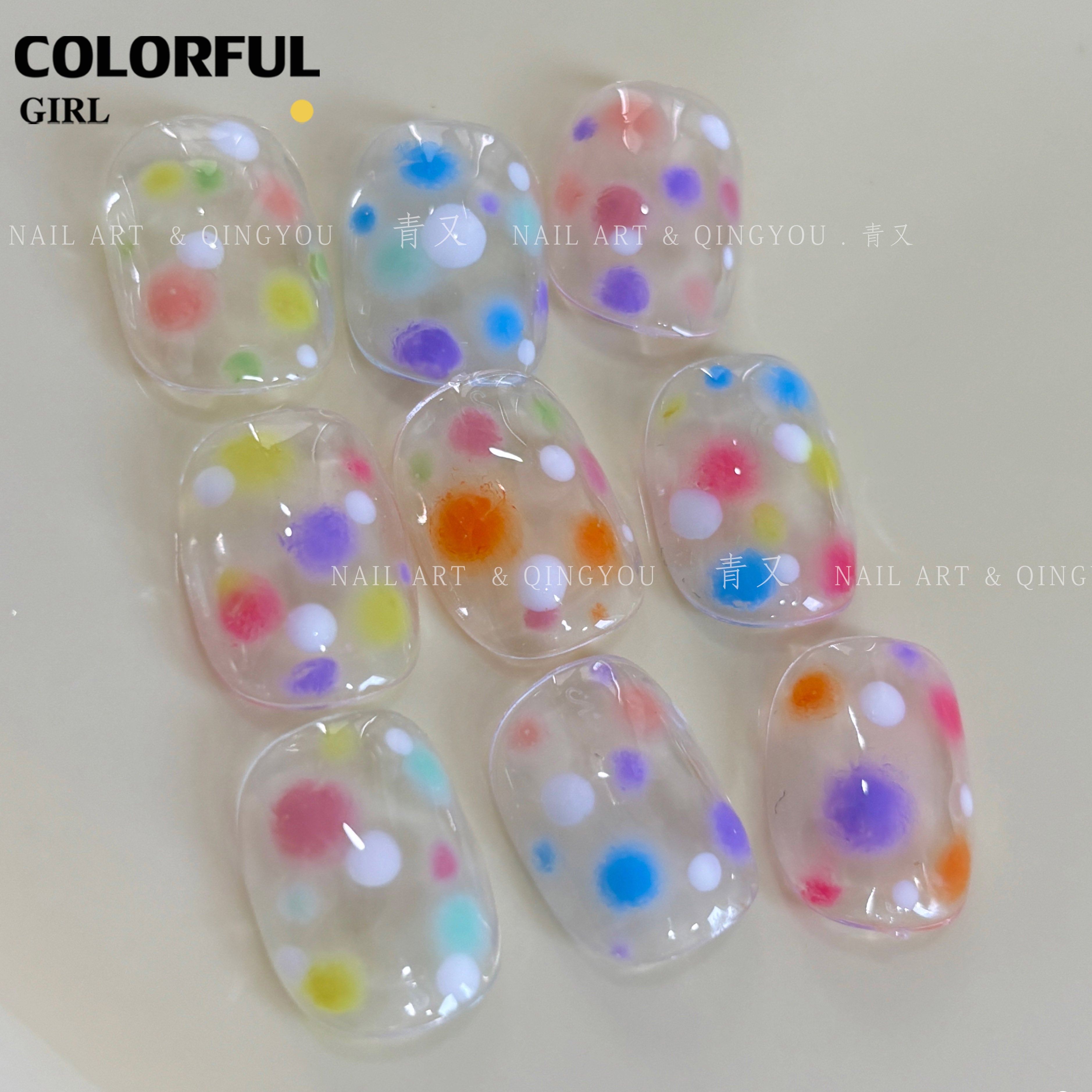 QINGYOU เล็บเจล 1 ชิ้น ใหม่Solid Pat Gel 9-square series หลากสี แถมพาเลตอะคริลิคใส ยาทาเล็บ, กาวทาสี, ยาทาเล็บสีทึบ แถมพาเลตอะคริลิคใส