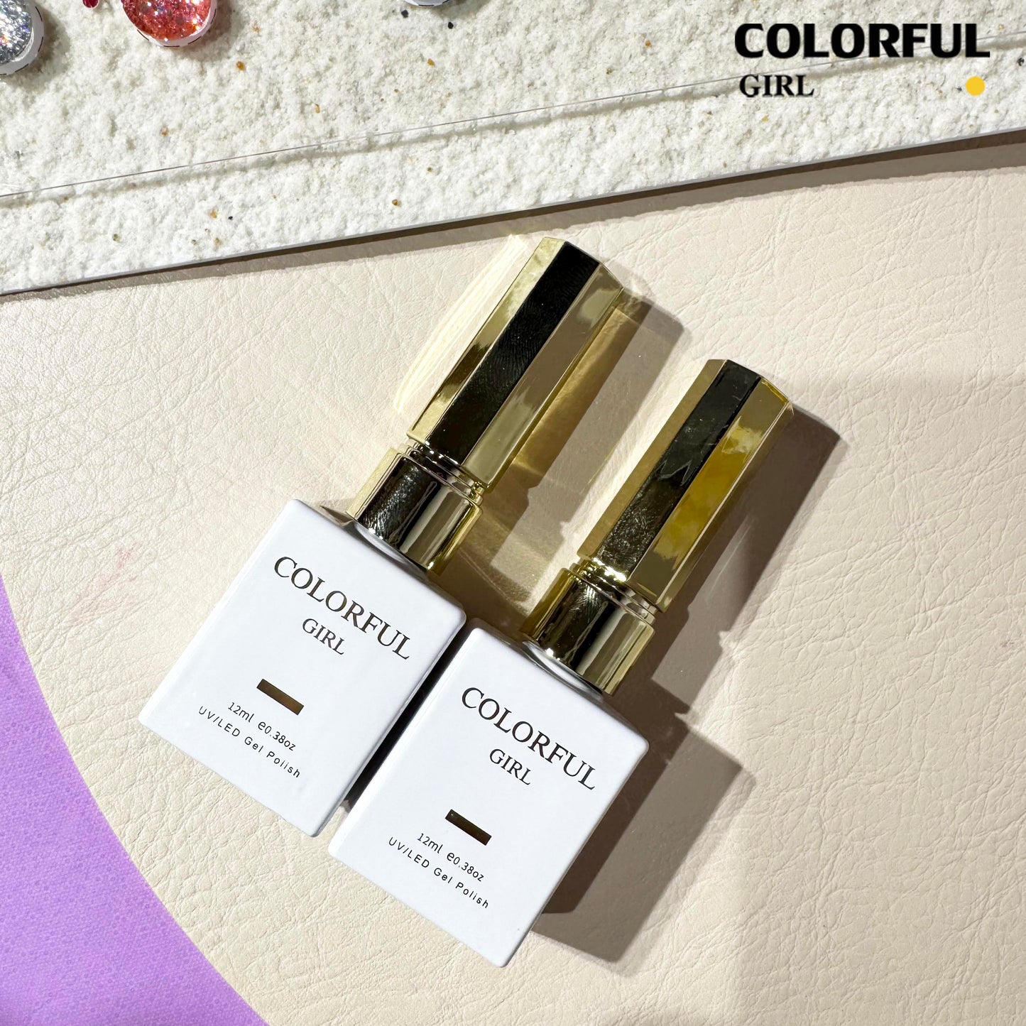【พร้อมส่ง】สีสีเจล COLORFUL GIRL สีกากเพชร+เลเซอร์แฟลช 18 สี แถม ชาร์ทสี(COLORFUL GIRL) สีเจลแฟลช