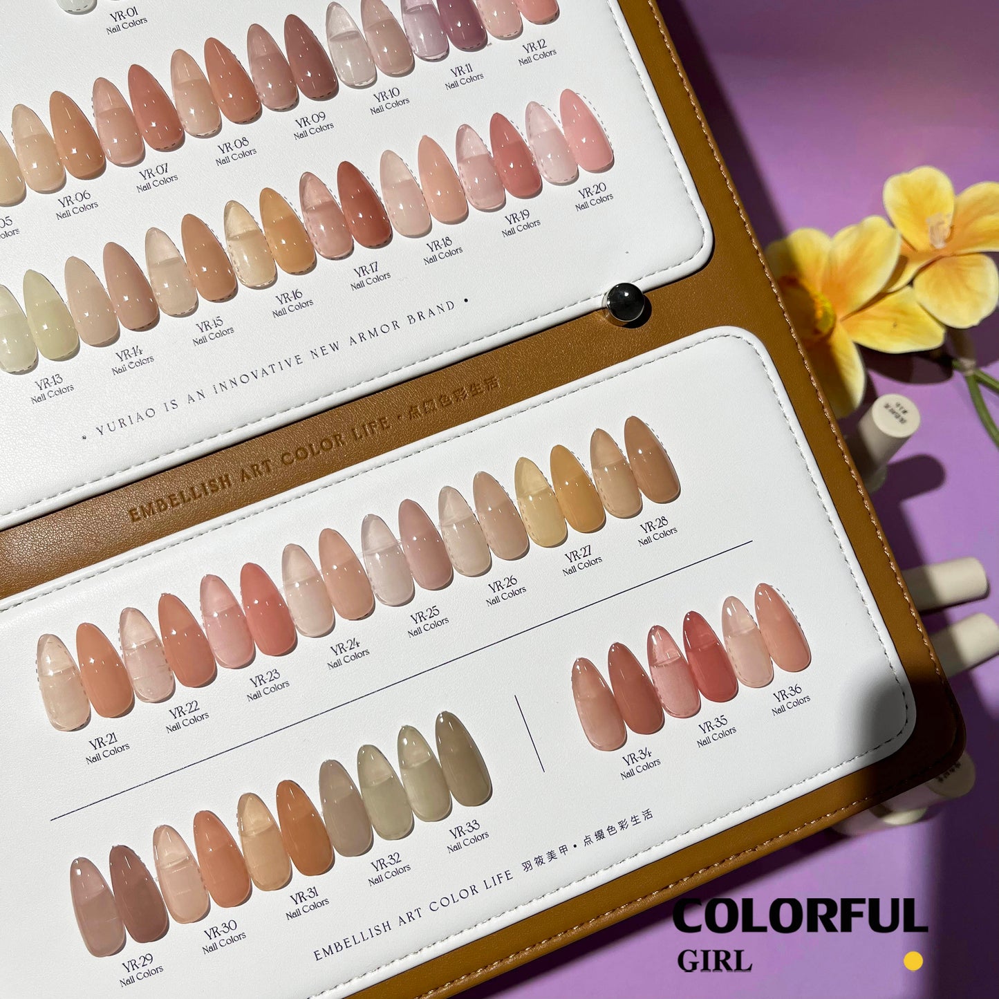 ✨พร้อมส่ง🇹🇭✨YURIAO 36 สี สีเจลไซรัป โทนชมพู Ice Peach 36 สี แถม ชาร์ทสี