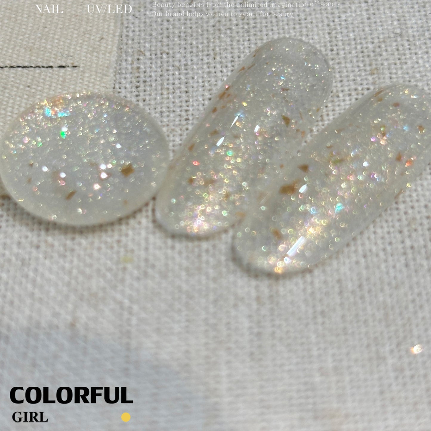 【พร้อมส่ง】Colorful Girl สีเจลกลิตเตอร์ บิงเยว่ / ยุนปั๋ว|ขวดครีม 15ml|เอฟเฟกต์วิ้งละอองดาว & นมหรูระยิบระยับ|ทาทับได้ สีใสเม็ดเล็ก / ผสมทองคำเปลว