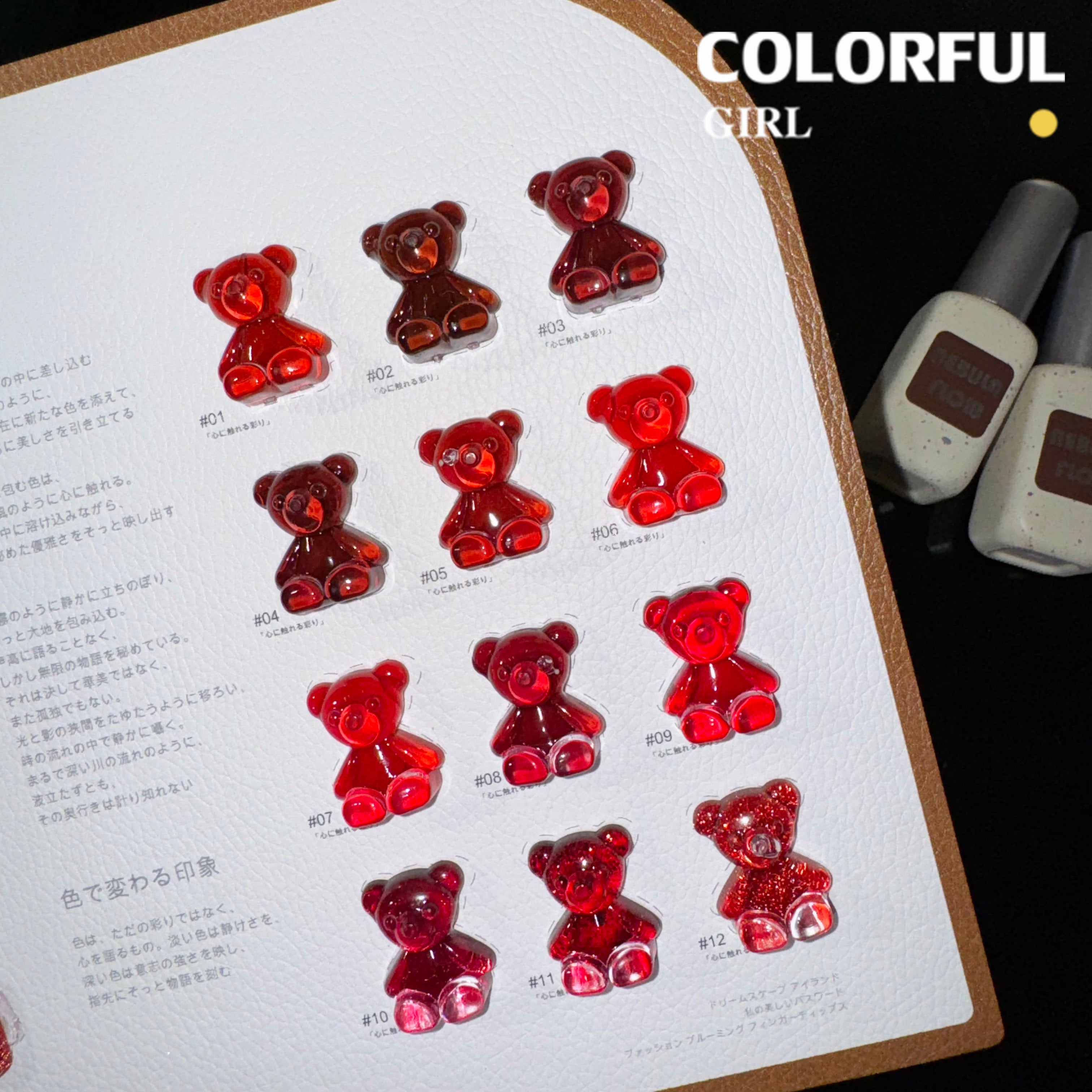 NebulNFlow แบบแยกขวด เบอร์ 1-12 สีเจลสีแดง | สีเจลสีพื้น/สีเจลแคทอาย/สีเจลกลิซเตอร์/สีเจลไซรัป