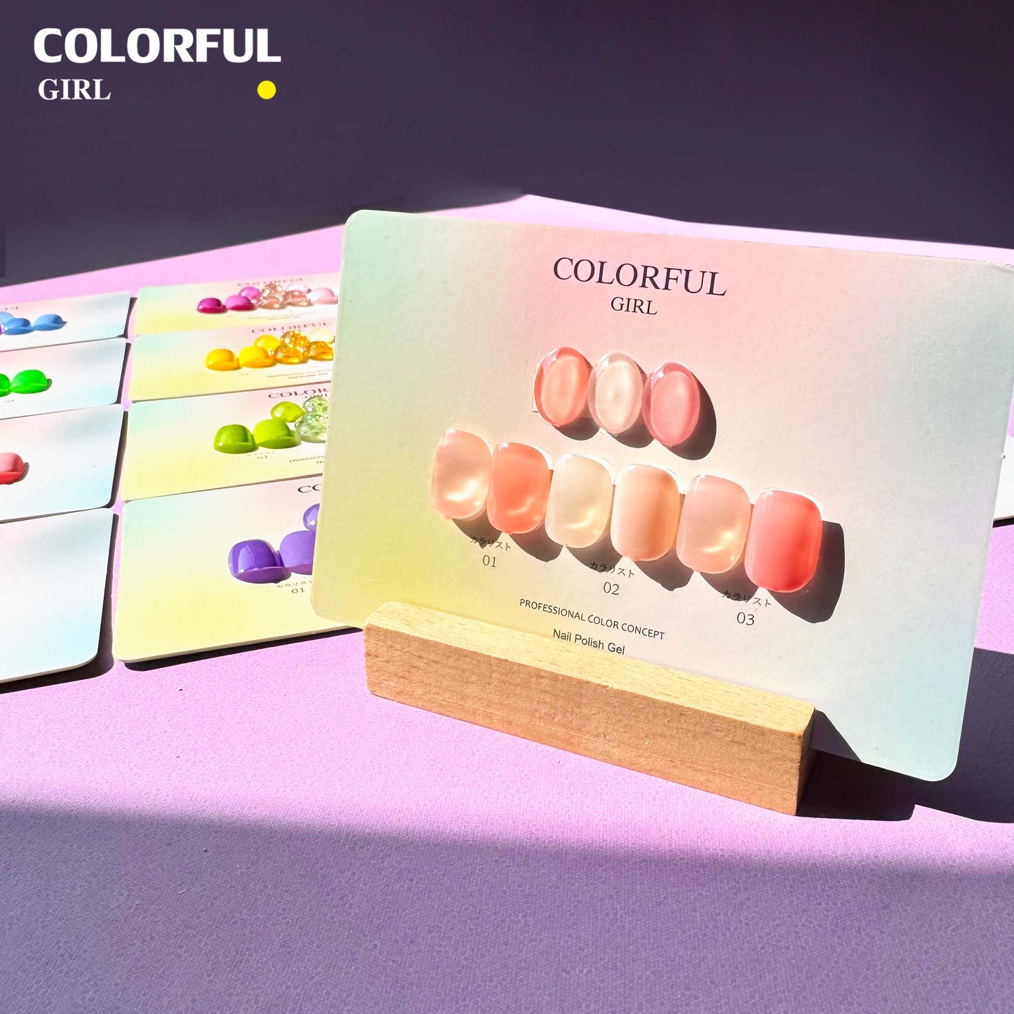【พร้อมส่ง】Colorful Girl3สี สีเจลกลิซเตอร์+สีเจลสีพื้น 15 สี แถม ชาร์ทสี(Colorful Girl)