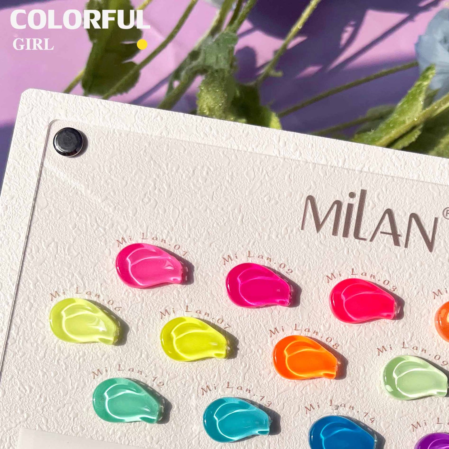 【พร้อมส่ง】 สีทาเล็บเจล (MILAN 16สี) สีเจล นีออน16สี แถมชาทสีฟร +แถมชาทสีฟร