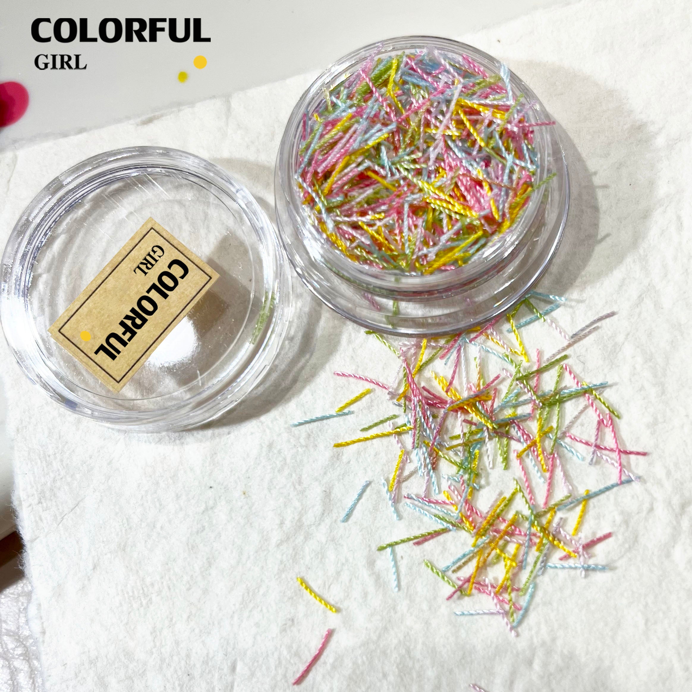 FUN BEADS สไตล์เกาหลี อะไหล่แต่งเล็บ หลากสี แบบกระปุก