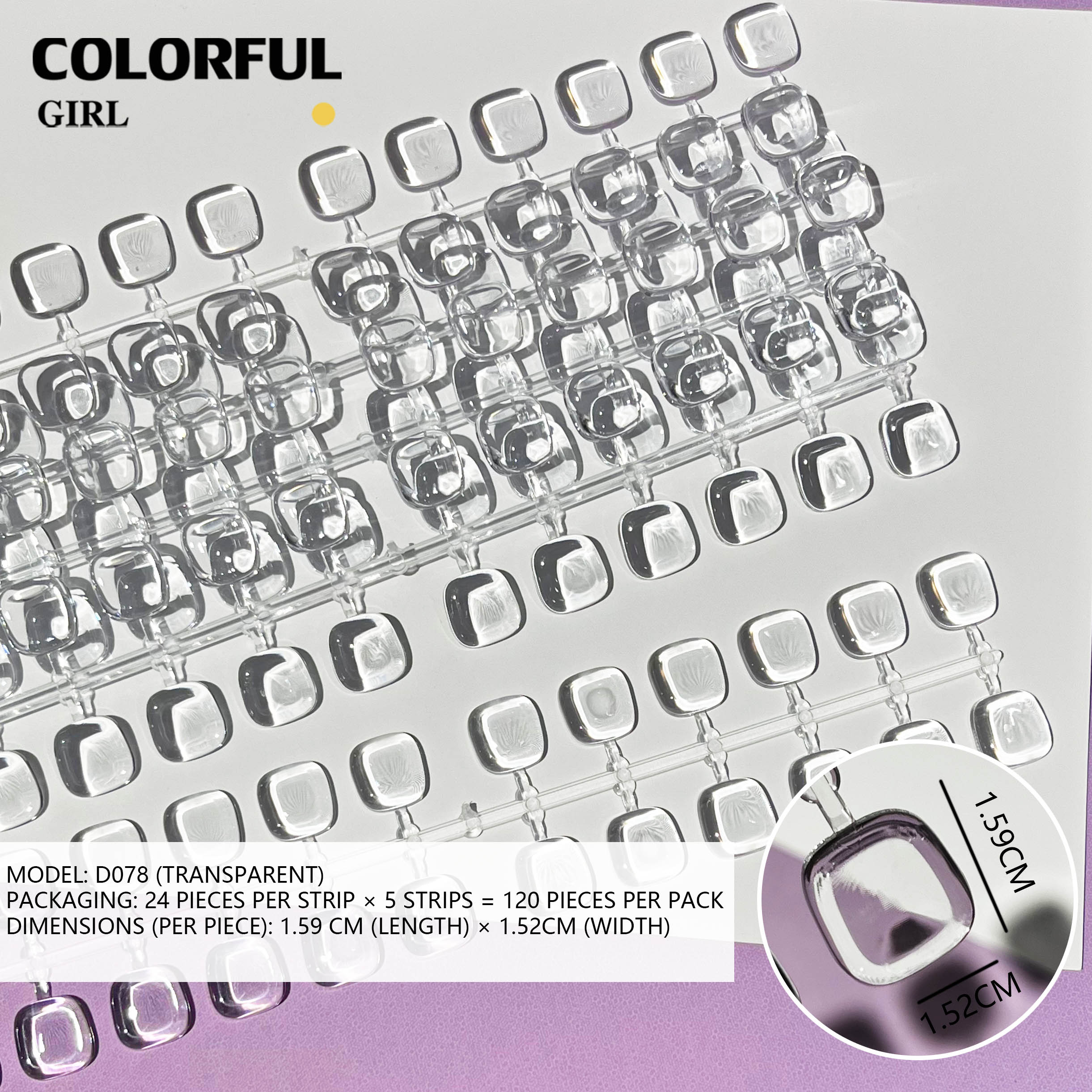 ถาดโชว์เล็บปลอม ทรงวงรี ลายดอกไม้ สีขาวใส สําหรับฝึกทําเล็บ และโชว์สี
