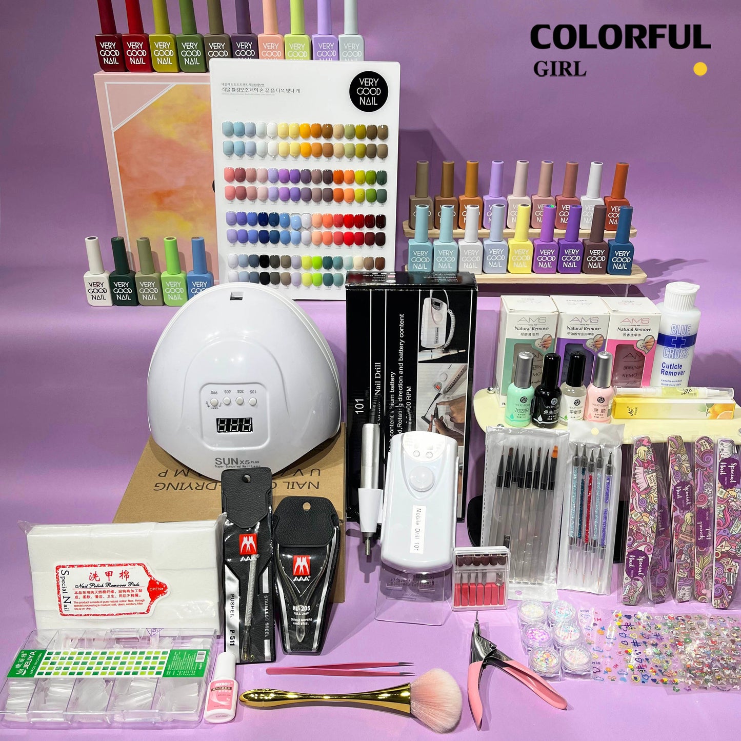 A01【พร้อมส่ง】ชุดทำเล็บเจลครบเซ็ต Super Combo รายการ ครบ จบ ในชุดเดียว ถอดเล็บ ชุดเริ่มเปิดร้าน หัดทำเล็บ