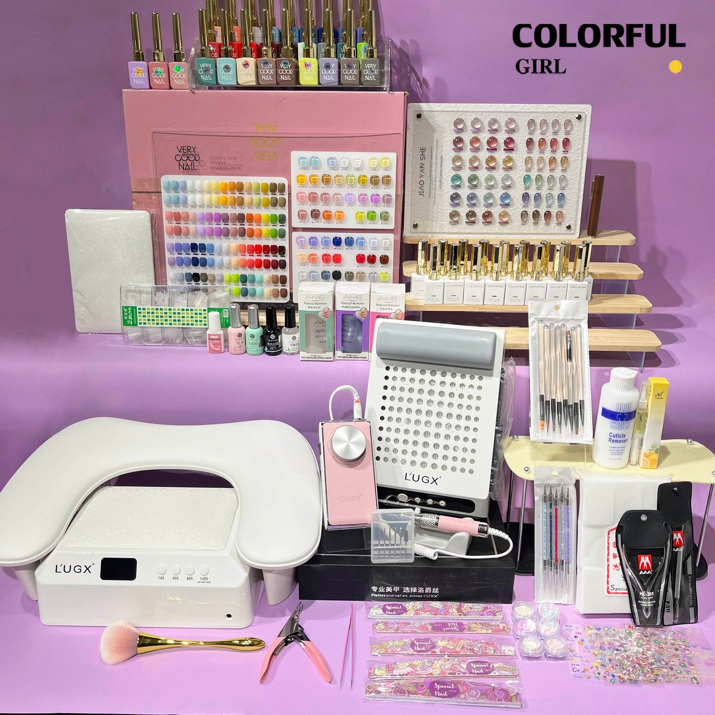 A01【พร้อมส่ง】ชุดทำเล็บเจลครบเซ็ต Super Combo รายการ ครบ จบ ในชุดเดียว ถอดเล็บ ชุดเริ่มเปิดร้าน หัดทำเล็บ