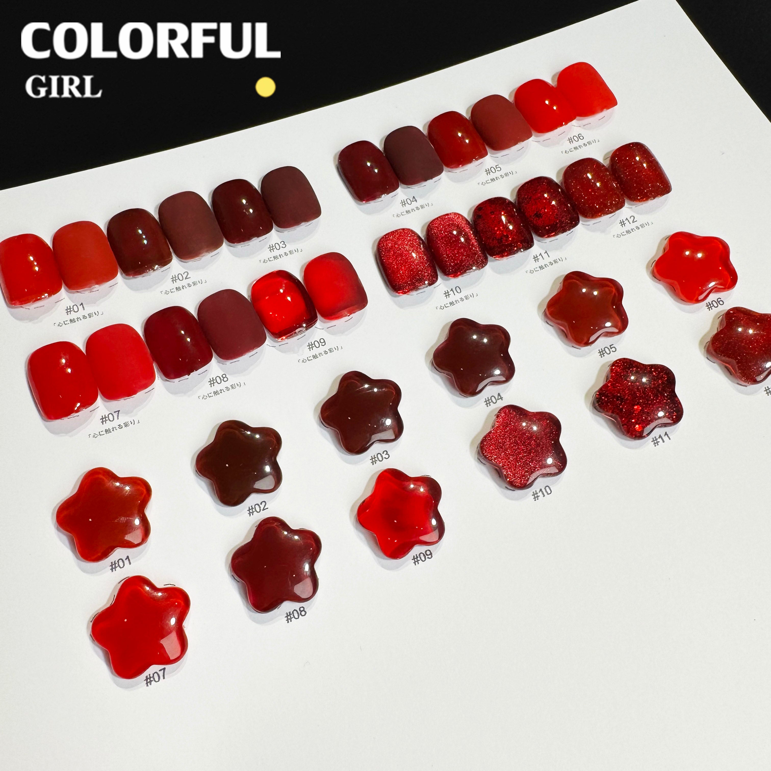 NebulNFlow แบบแยกขวด เบอร์ 1-12 สีเจลสีแดง | สีเจลสีพื้น/สีเจลแคทอาย/สีเจลกลิซเตอร์/สีเจลไซรัป