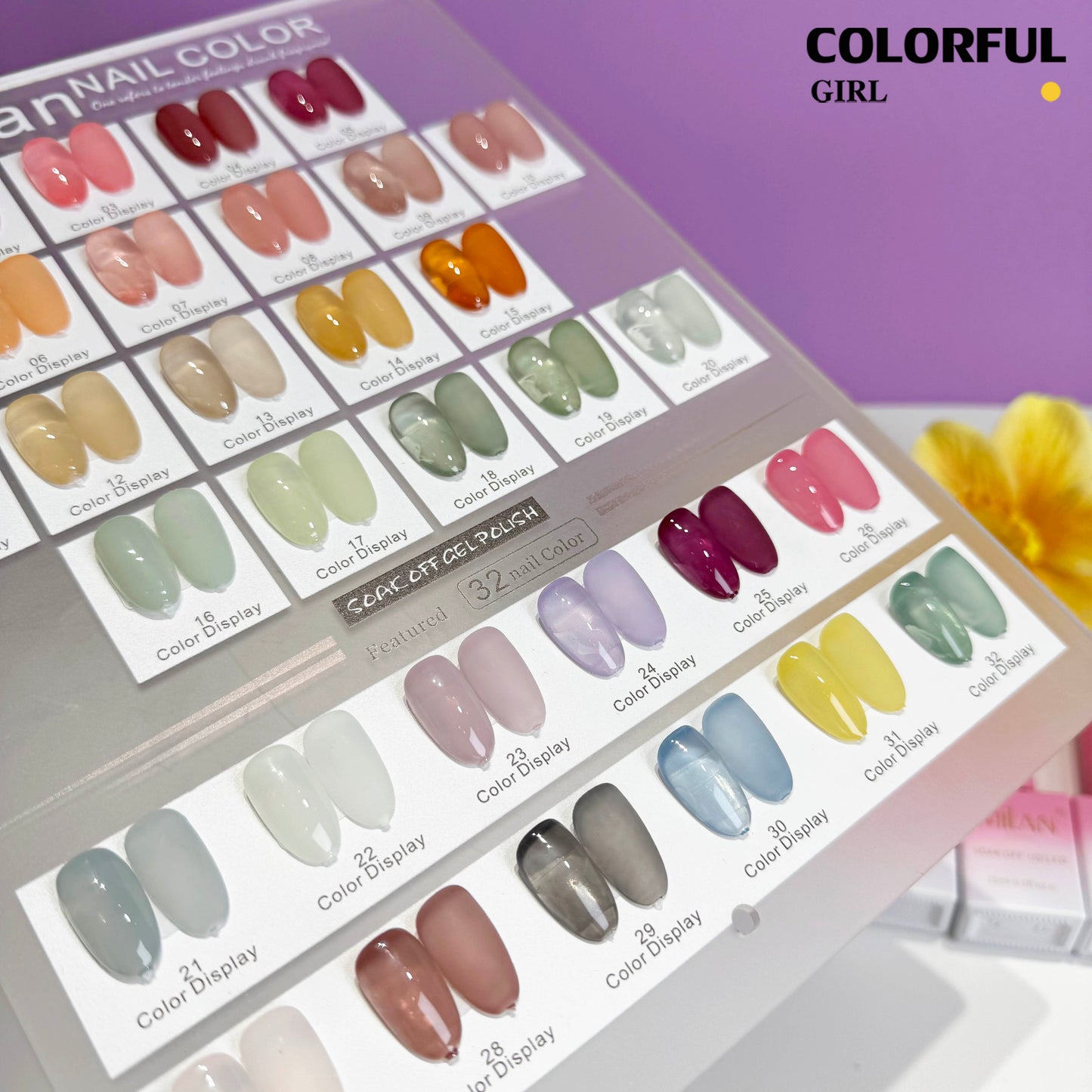 【พร้อมส่ง】MILAN สีเจลไซรัปรุ่นใหม่ 32 สี ฟรีชุดชาร์จชาร์จ เนื้อสวยละมุนค่ะ เจลลี่ไซรัป 32 สี ไม่บางจนเกินไปทาง่ายและสวยมากmilan