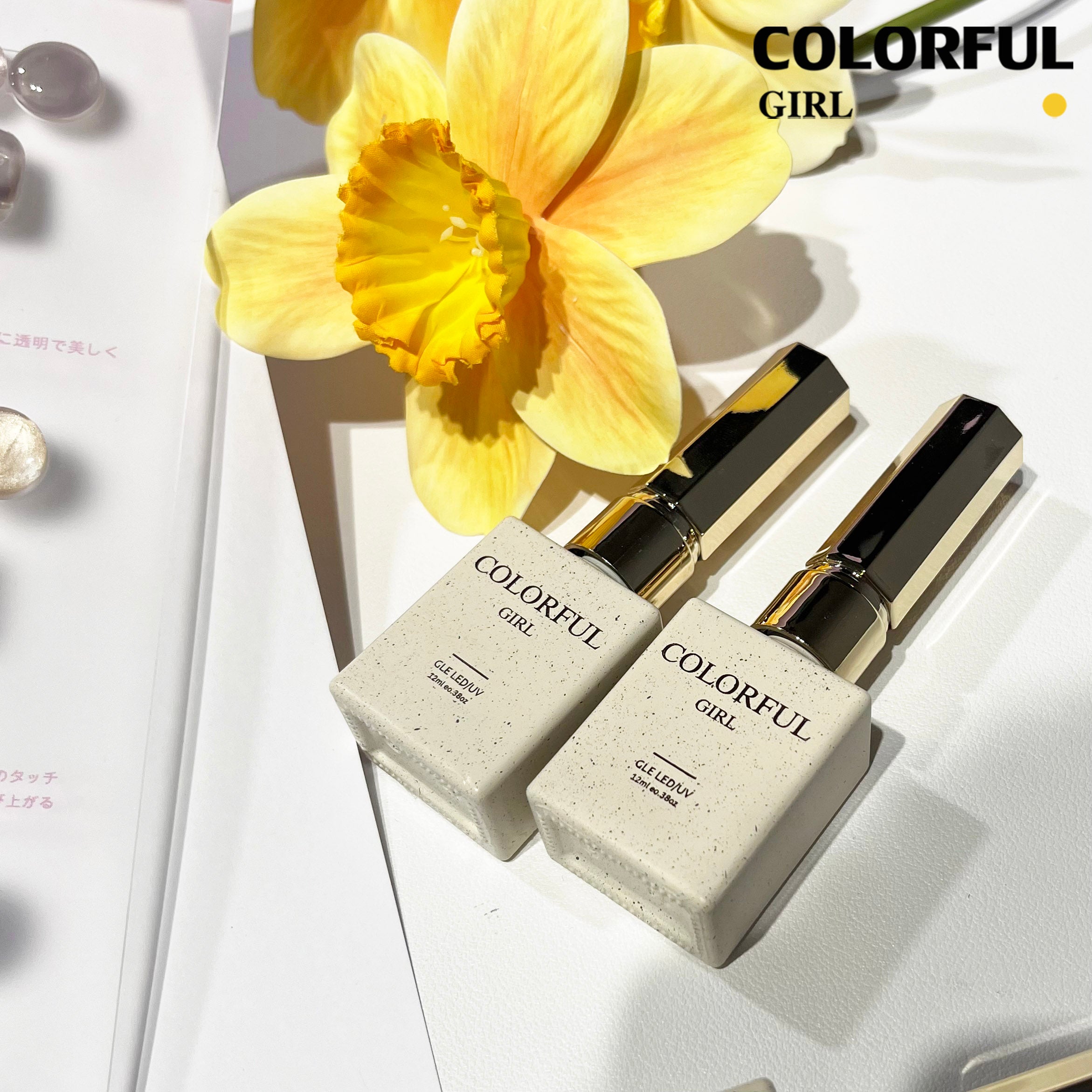 Colorful girl 24สี สีเจลแคทอายเนื้อซาติน สีเจลแฟลช เจลกากเพชรสีผิวธรรมชาติ สีเลเซอร์กากเพชรแฟลช แถมฟรีชาร์ทอะคริลิคสำเร็จรูป