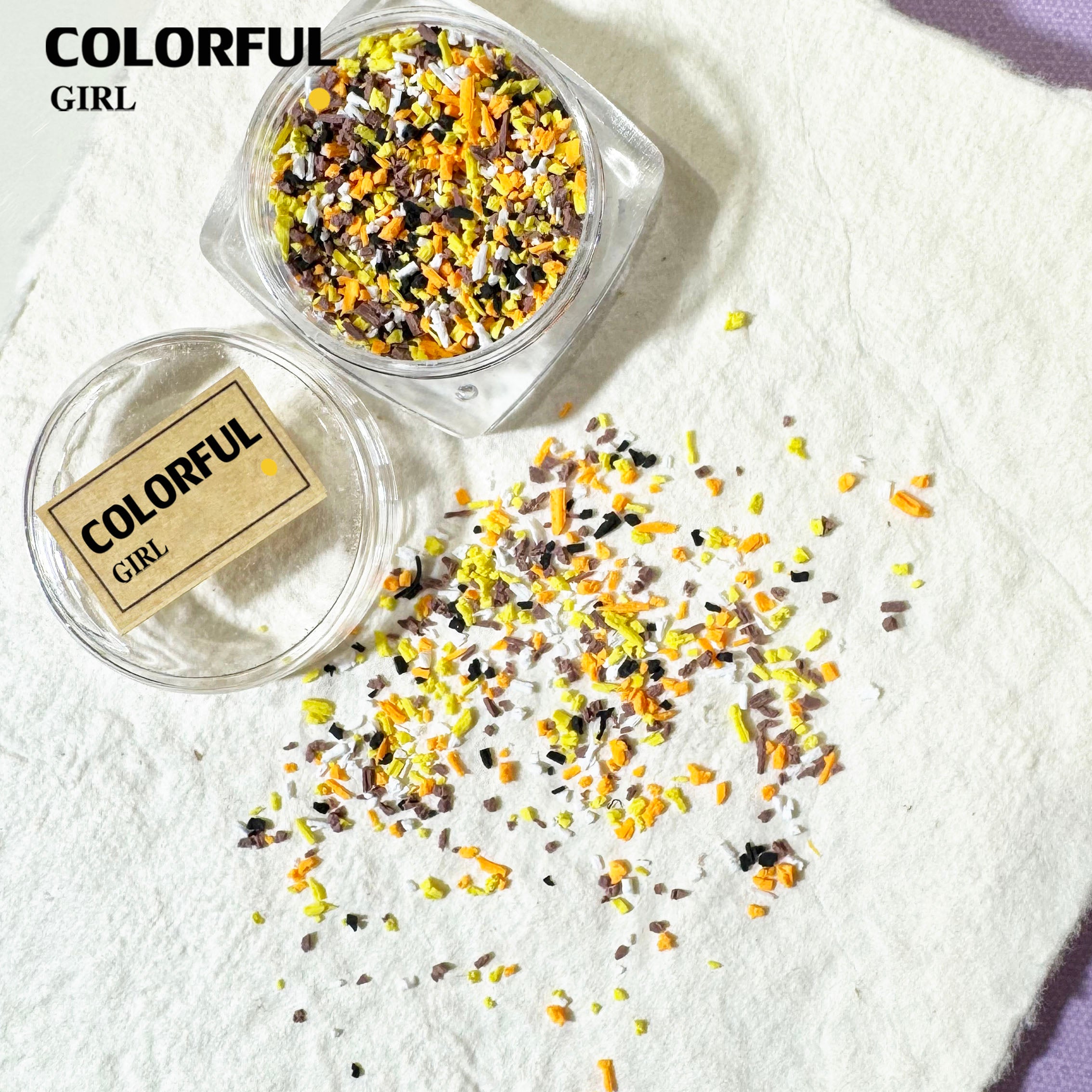 FUN BEADS สไตล์เกาหลี อะไหล่แต่งเล็บ หลากสี แบบกระปุก
