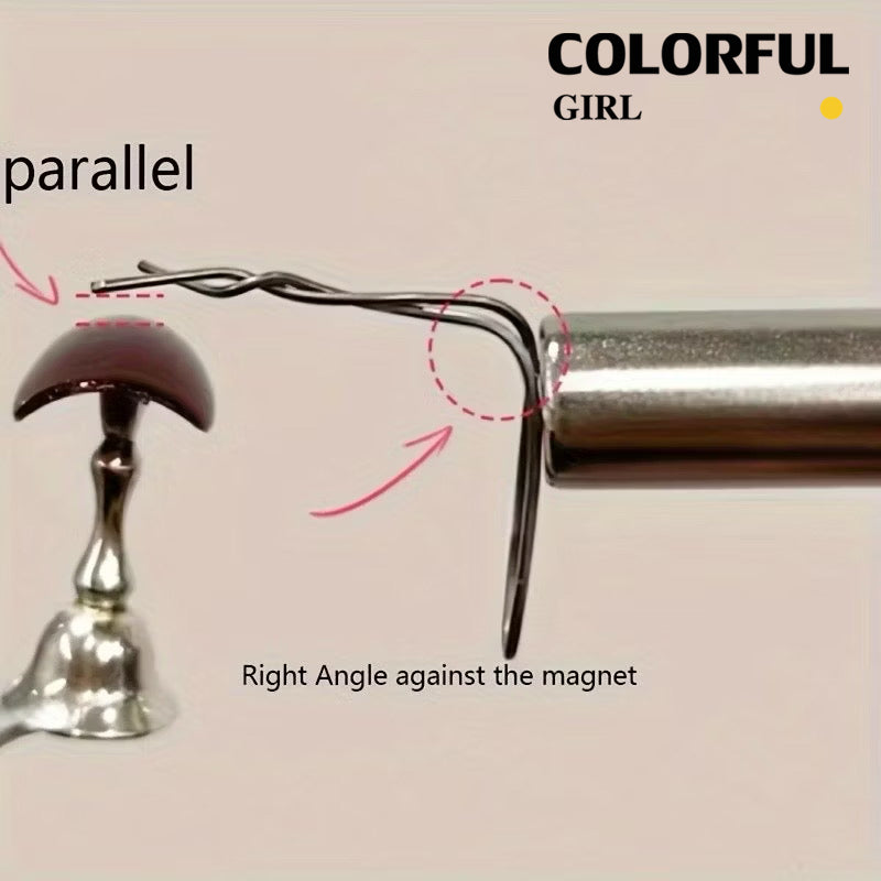 ✨พร้อมส่ง✨ลวดดึงสีลูกแก้วลายหัวใจ Cat Eye เล็บแม่เหล็กชุดยืดหยุ่นลวดเหล็กสําหรับ Creating Heart & Ingot รูปร่างบนเล็บเล็บเครื่องมือ