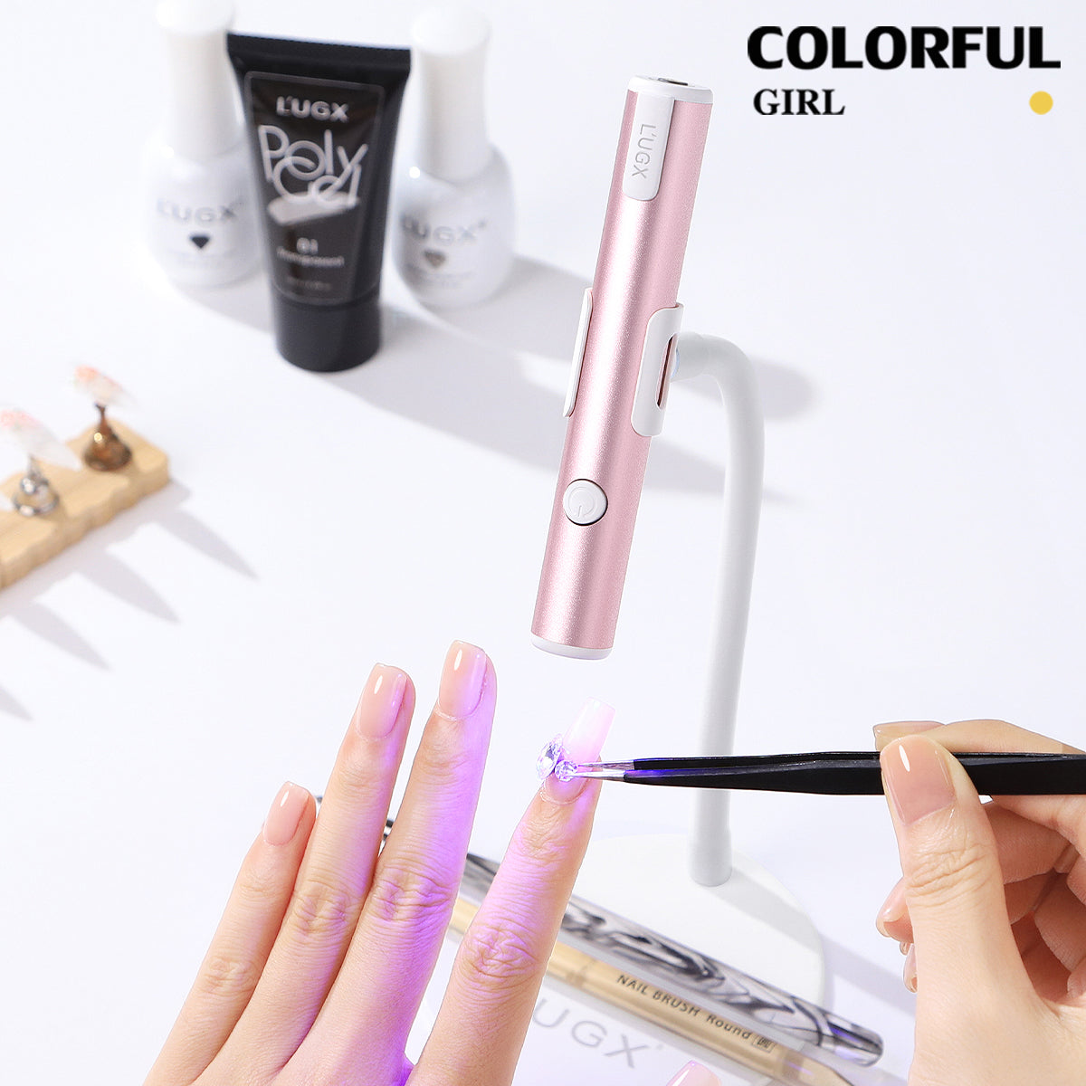 L’UGX LG-206 ไฟฉายอบเล็บ น้ำหนักเบา จับถนัดมือ ชาร์จแบบแม่เหล็ก มี 6 สี