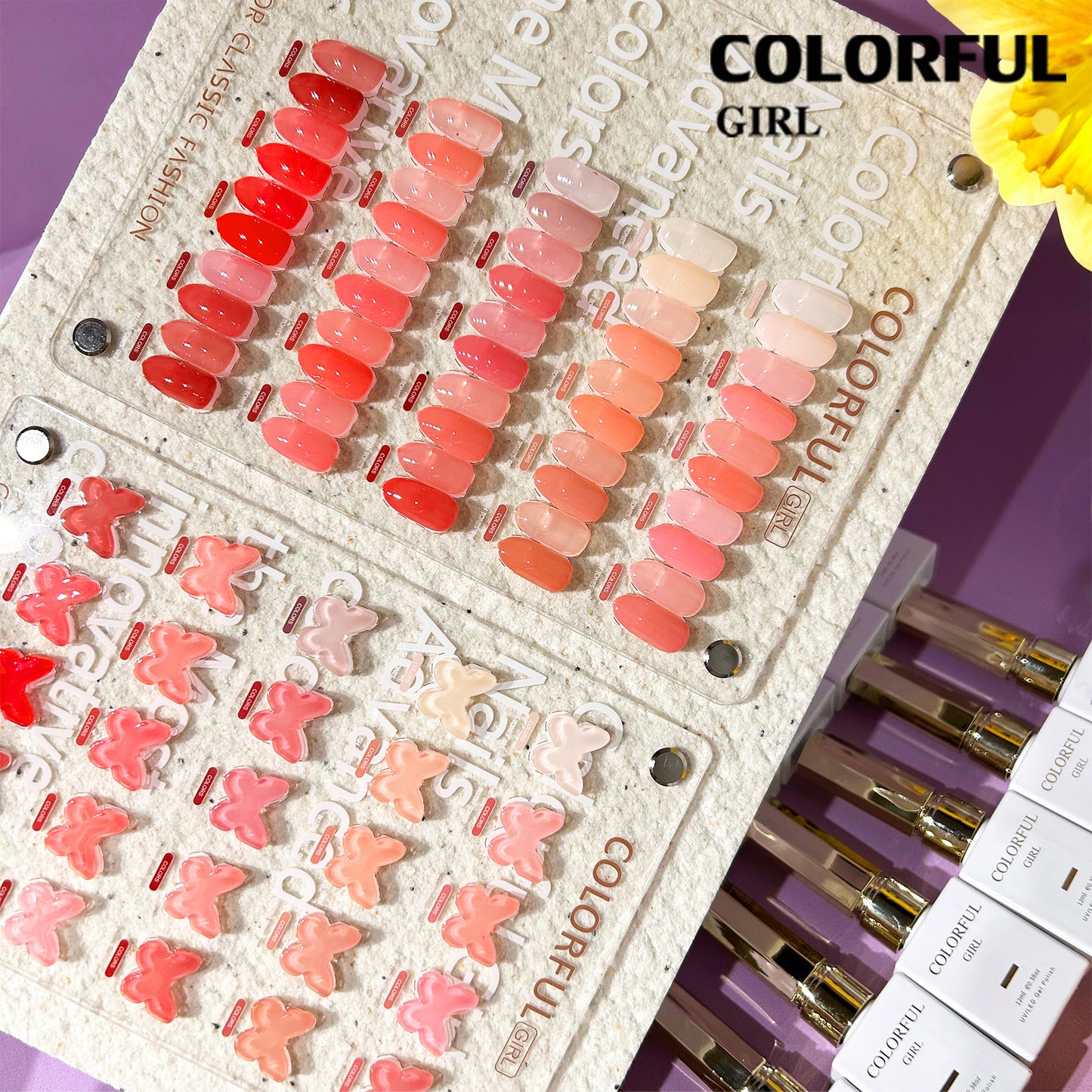 【พร้อมส่ง】COLORFUL GIRL เจลไซรัปรุ่นใหม่ 25 สี ฟรีชุดชาร์จ โทนชมพู Ice Peach สีสวยทาง่าย ไม่บาง แถมชาร์ทสีธรรมชาติคล้ายสีผิว พร้อมแถมชาร์ทสี สีธรรมชาติคล้ายสีผิว