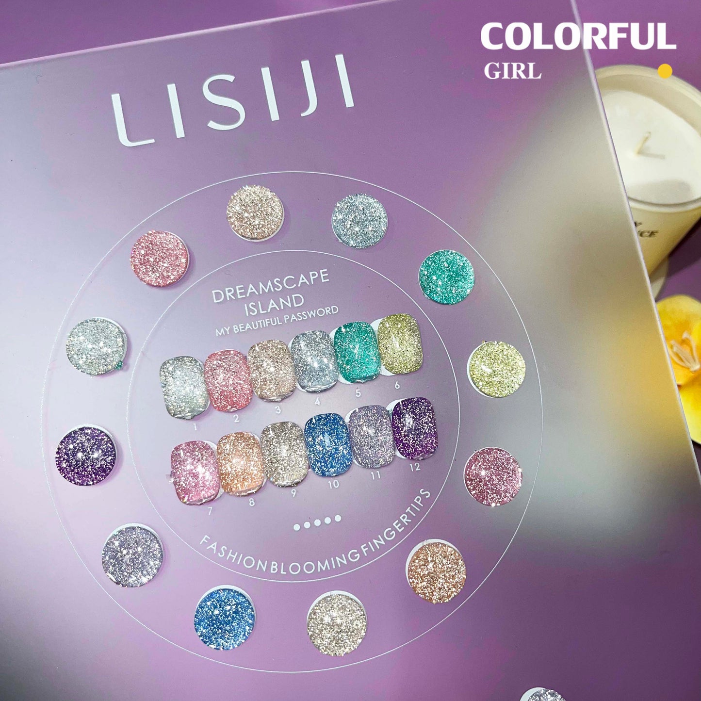 【พร้อมส่ง】LISIJI สีเจลแฟลช 12สี สีทาเล็บเจล 12สี สีเจลกลิซเตอร์ 12สี(LISIJI) สีเจล12สี สีเจลแฟลช แถม ชาร์ทสี (แถม ชาร์ทสี ทามาให้แล้ว)