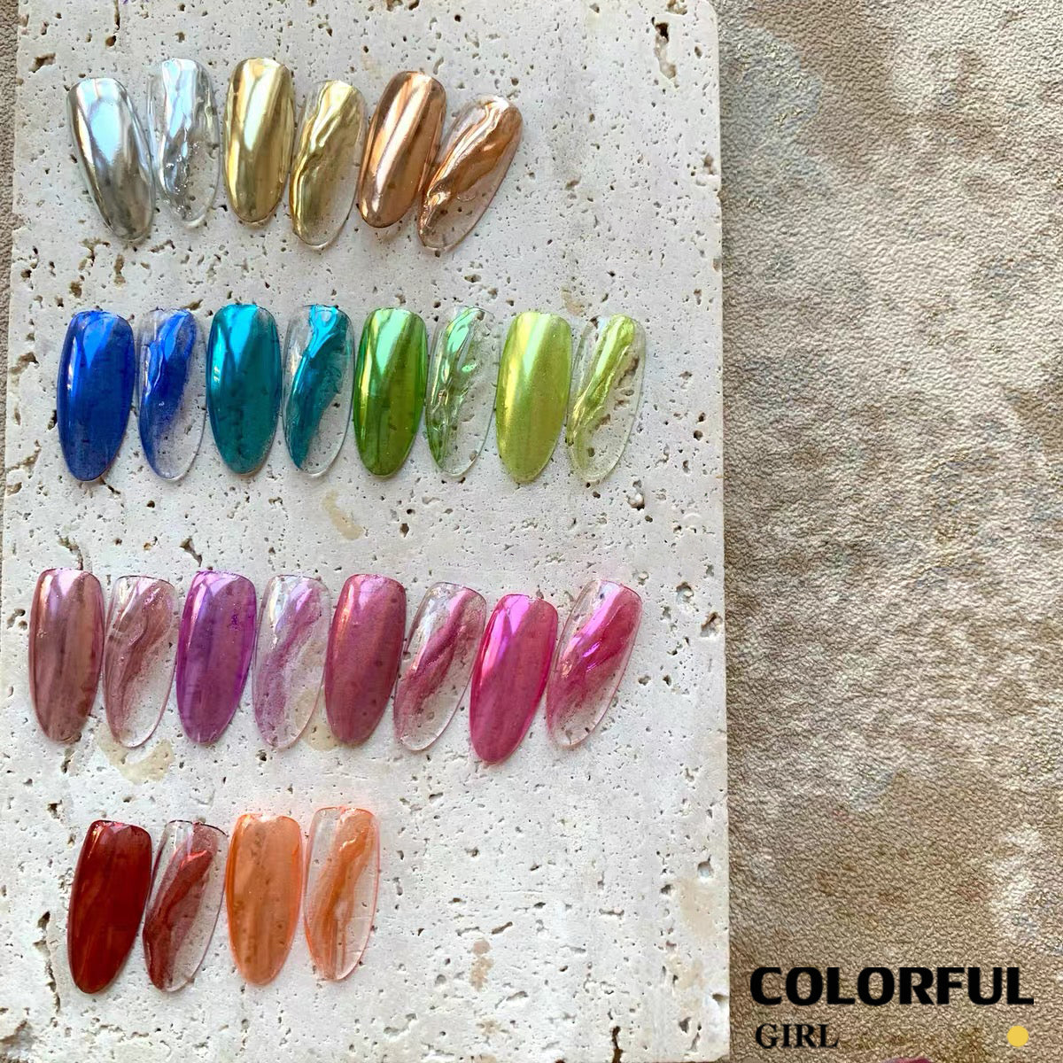 ผงกระจกวิเศษโซลิด 6 สี /4 สี ✨|Mirror Powder / Aurora Powder / Laser Powder|ผงขัดเล็บไทเทเนียม เม็ดสีโครเมียมเปลี่ยนสี|เอฟเฟกต์แวววาวหรูหรา