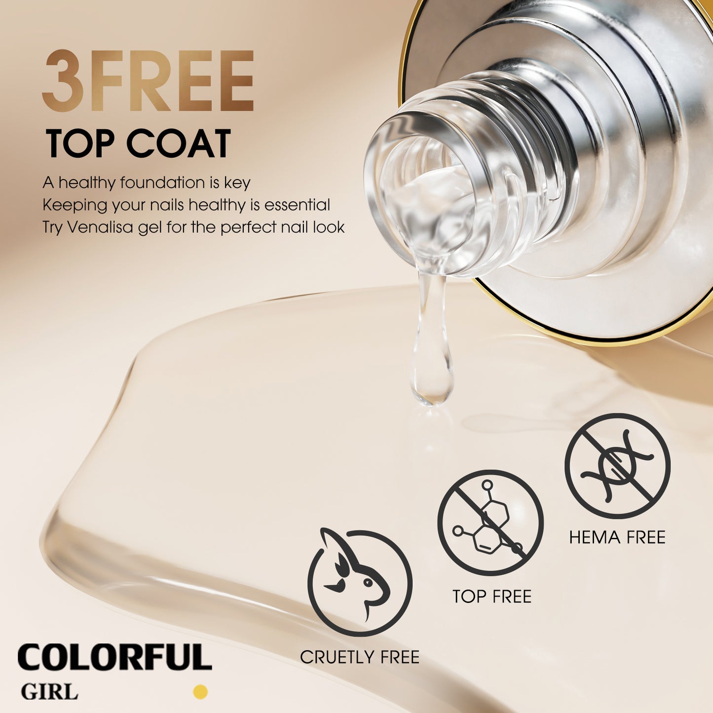 No HEMA · No TPO · No TMPTA  《VENALISA 》Select ท็อป เบส เคลือบเล็บ ท็อปด้าน ท็อปแมท Top coat / Base coat/ MATTE TOP ท็อปด้าน เงาไม่ดรอป ปกป้องสีเจลจากรอยขีด