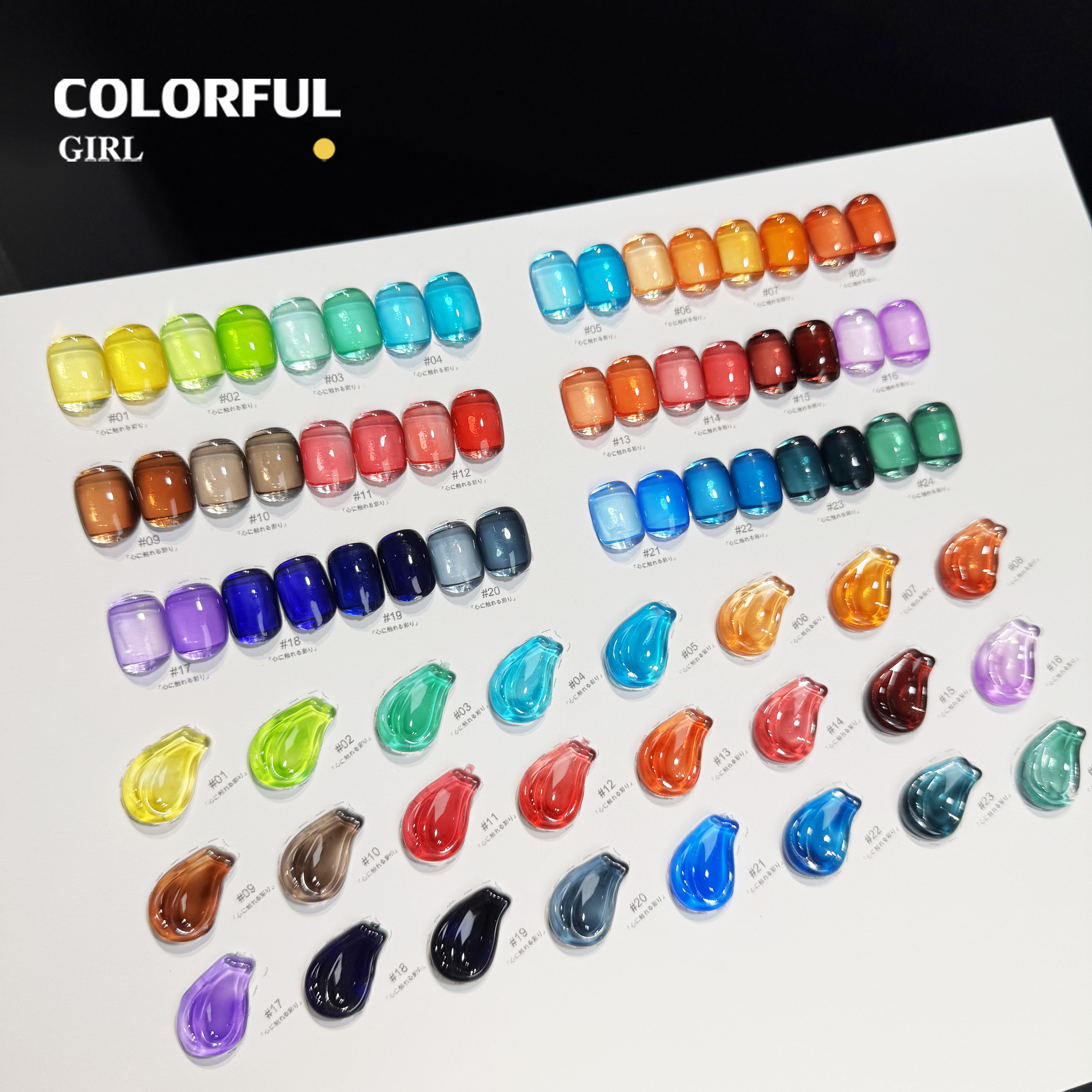 NebulNFlow แบบแยกขวด เบอร์ 1-24 สีเจลไซรัป |เนื้อสวยละมุนค่ะ สีลูกกวาด ไม่บางจนเกินไปทาง่าย