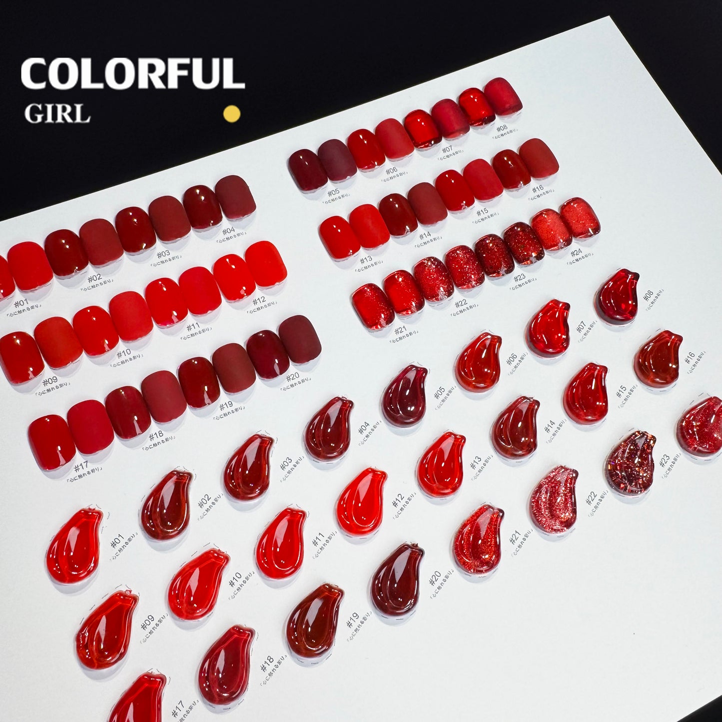 【พร้อมส่ง】NF-022| เบอร์ 1-24 สีเจลสีแดง แบบแยกขวด NebulNFlow|สีเจลไซรัป /สีเจลกลิซเตอร์/สีเจลสีพื้น/สีเจลแคทอาย ต้องอบ  สีแน่น วิบวับ สวยมาก