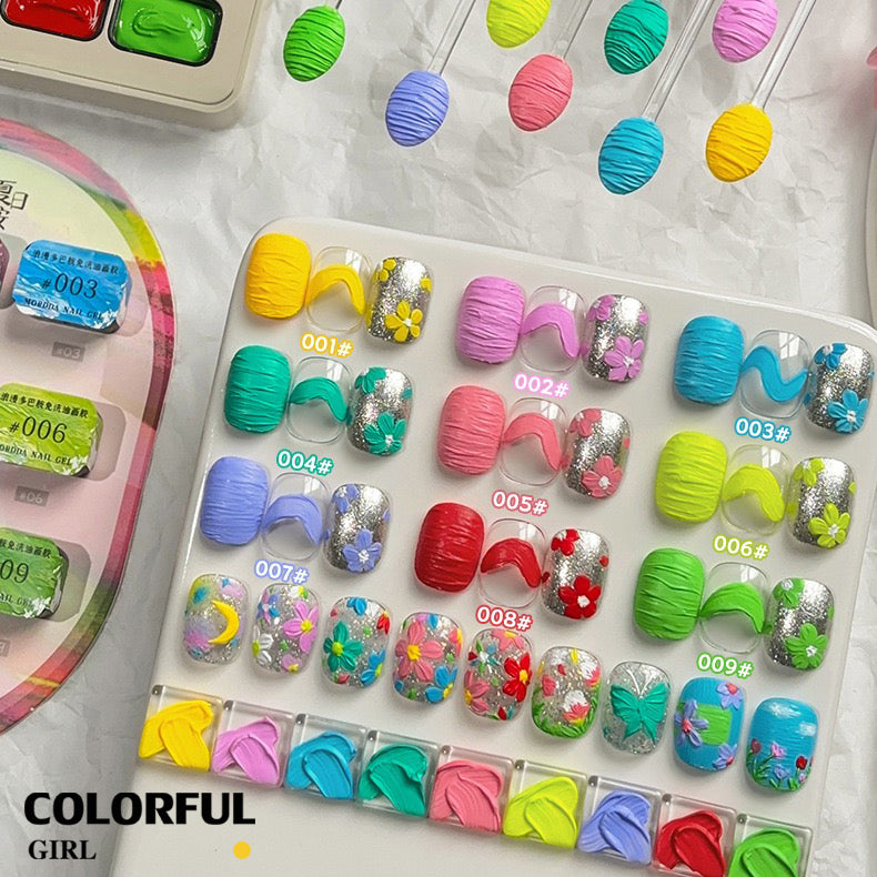 ✨พร้อมส่ง✨ OIL PAINTING TEXTURE GEL ญี่ปุ่นเล็บแกะสลักกาวแกะสลักดินน้ำมันยูวีเจลจิตรกรรม 5d นูนเจลเล็บอุปกรณ์สำหรับมืออาชีพ 9 สี