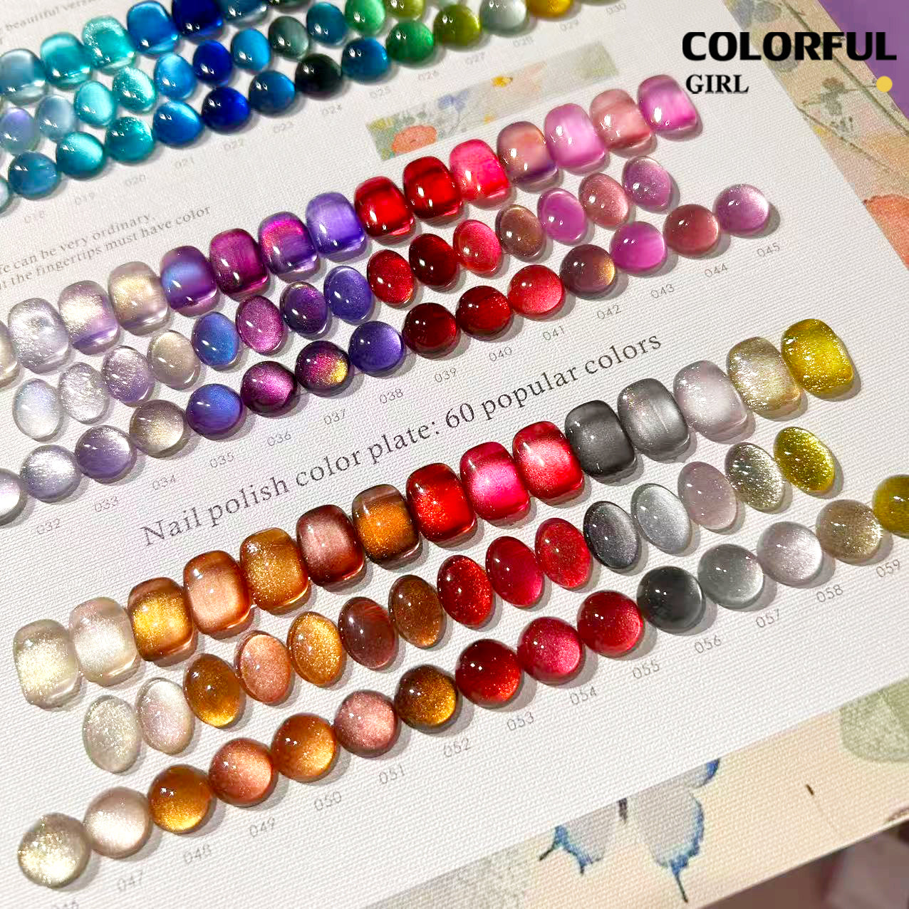 MILAN 60 สี สีเจลแคทอายเนื้อซาติน + สีเจลแคทอายลูกแก้ว แถมฟรีชาร์ทสี