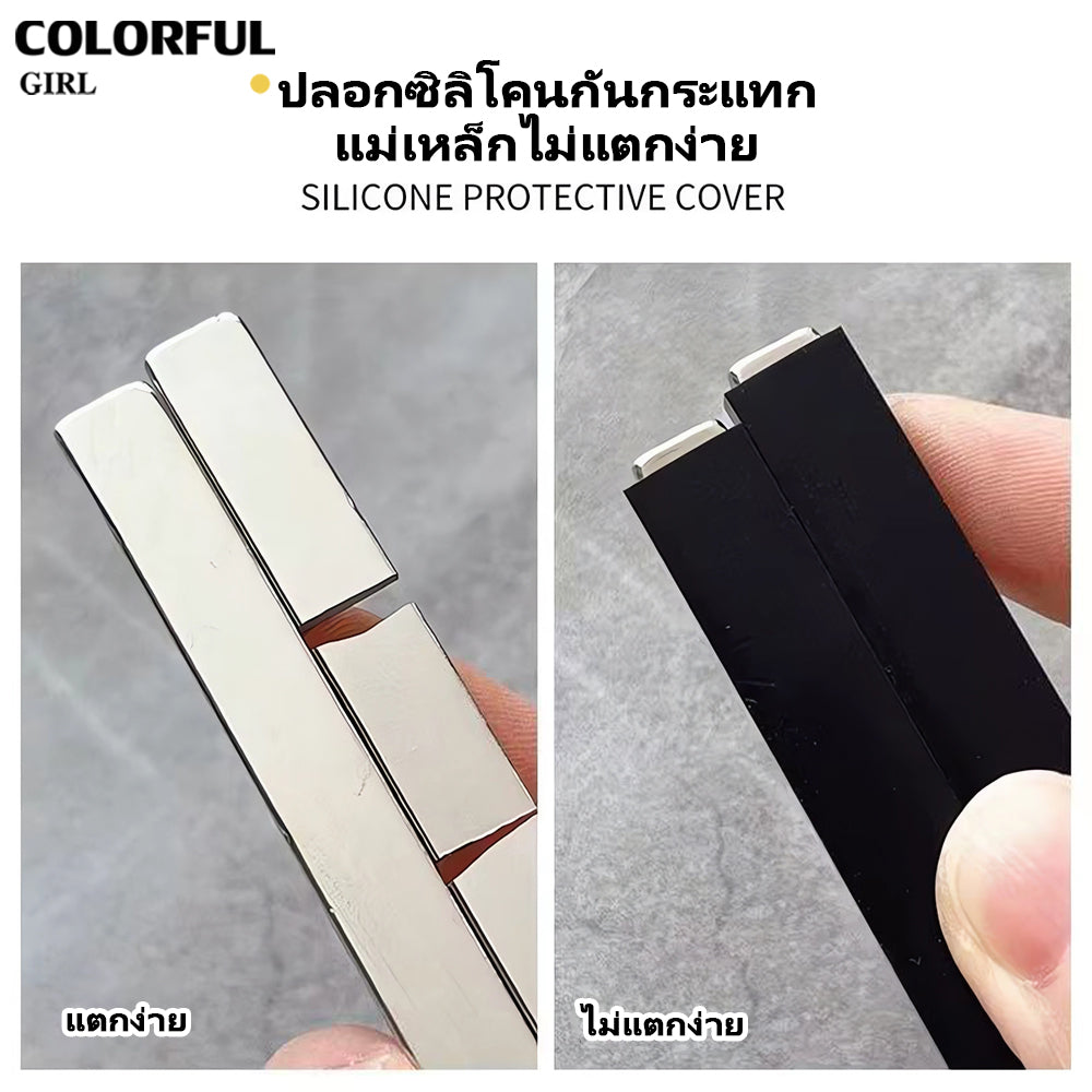 ✨ อัปเกรดใหม่ · แม่เหล็กทำเล็บตาแมว · ทรงกระบอกใหญ่ · แรงดูดทรงพลัง · มาพร้อมปลอกกันกระแทก ทนทานไม่แตกง่าย · สร้างลายตาแมวได้หลากหลาย ✨