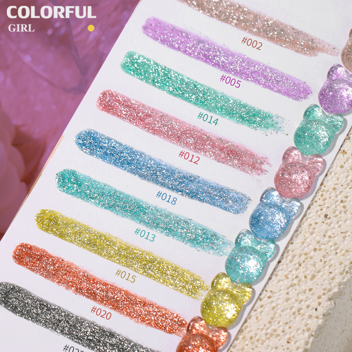 Milan 22สี สีเจลแฟลชกลิตเตอร์ แพลตติมันแฟลช+ประกายออโรร่า กากเพชรชัด ฟรีชาร์ทสี