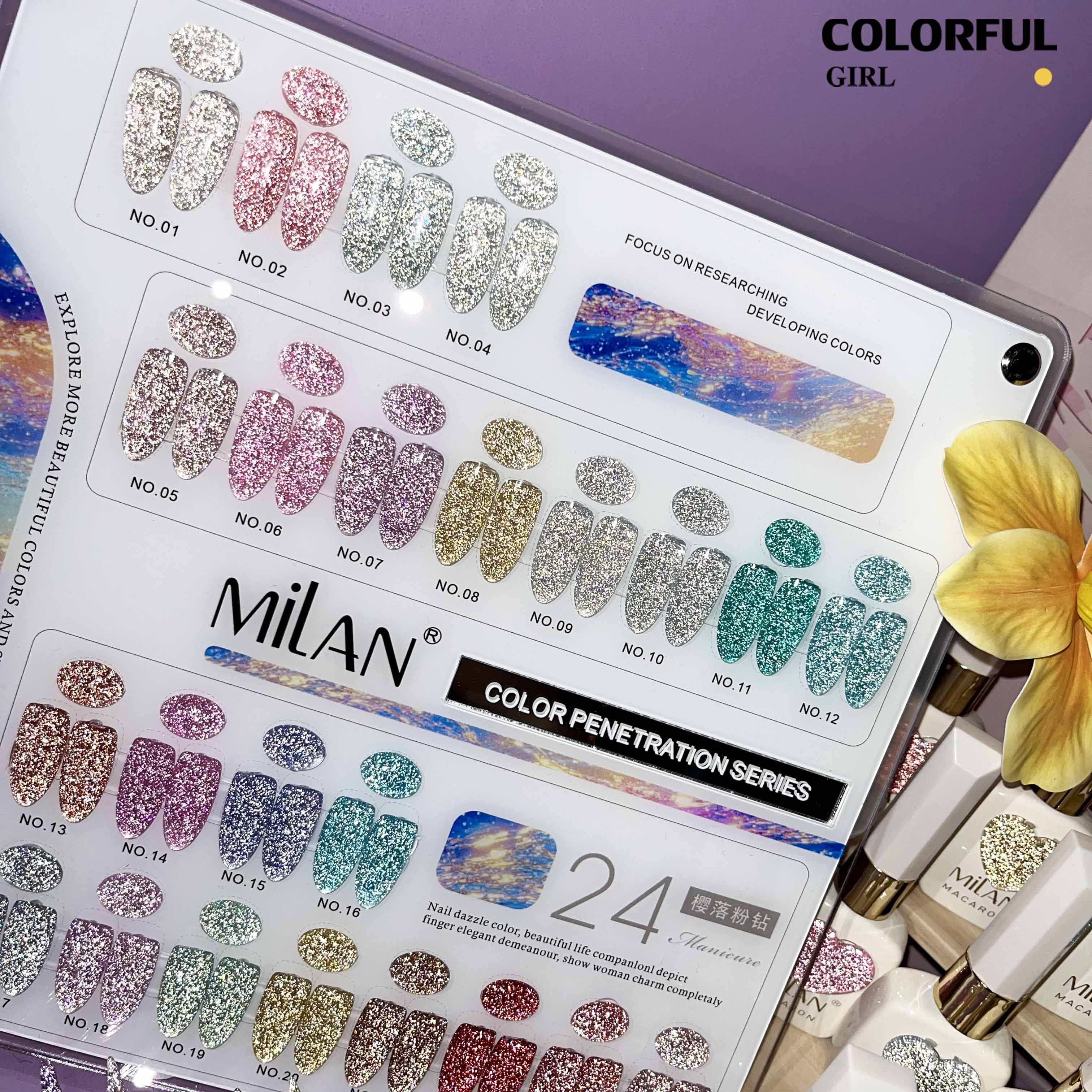 MILAN สีเจลแฟลช 24สี แถมฟรีชาร์ทสี