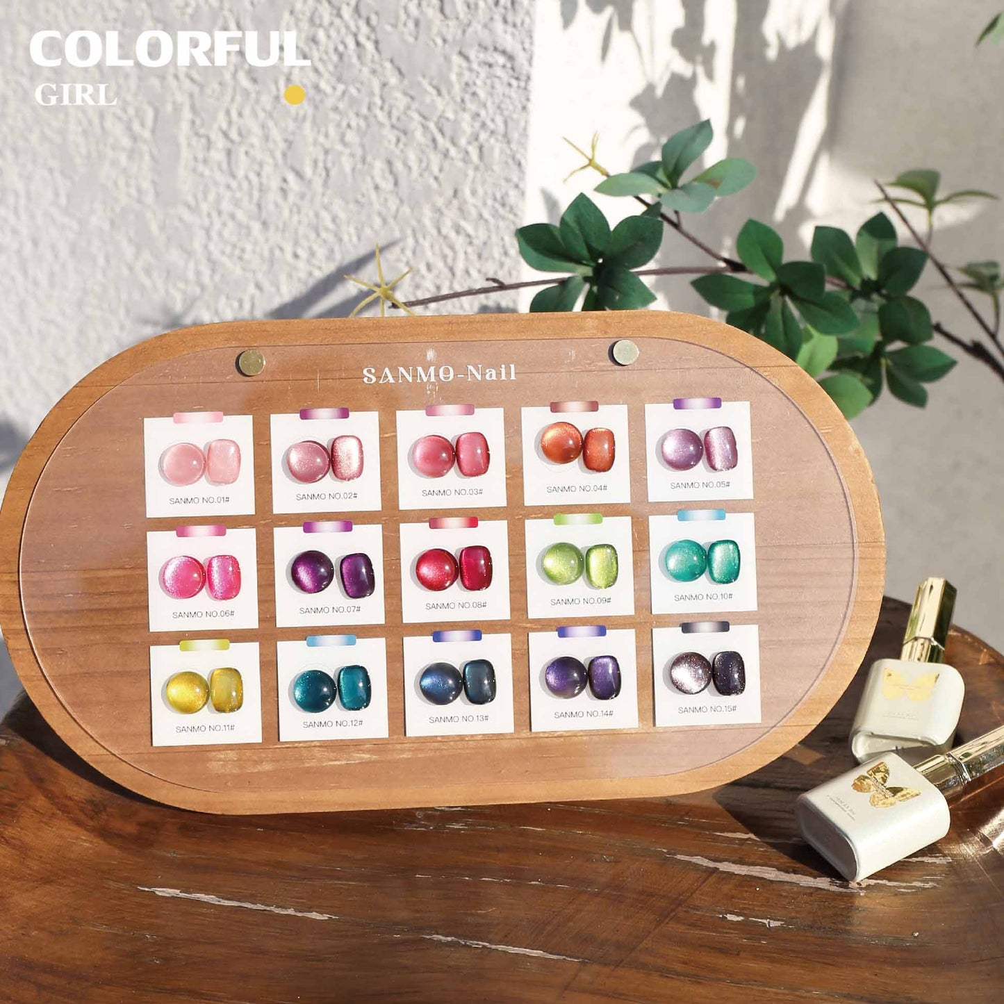【พร้อมส่ง】16สี เจลหินอ่อนสีรุ้ง สีเจลแคทอาย SANMO สี ( SANMO) สีเจล16สี แถม ชาร์ทสี