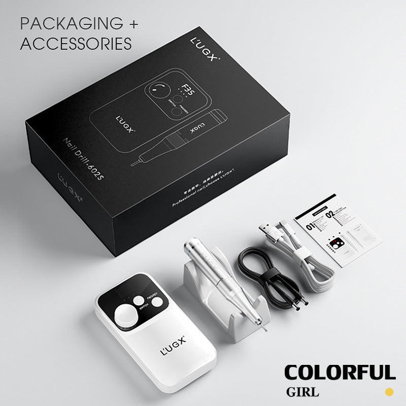 เครื่องเจียสำหรับเจียเล็บ LUGX LG-602S ขาว / ชมพู / ม่วง รอบหมุนสูงสุด 35000 รอบ 2200mAh