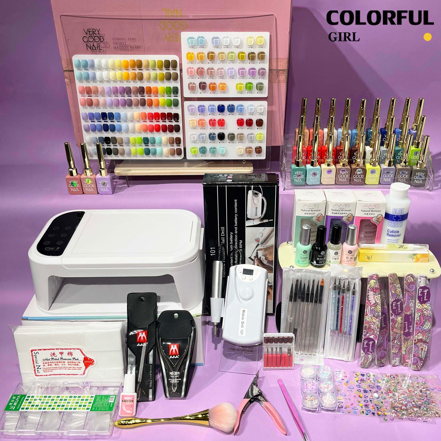 A01【พร้อมส่ง】ชุดทำเล็บเจลครบเซ็ต Super Combo รายการ ครบ จบ ในชุดเดียว ถอดเล็บ ชุดเริ่มเปิดร้าน หัดทำเล็บ