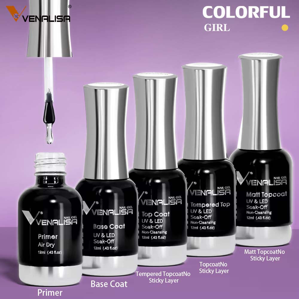 พร้อมส่ง ของแท้ Venalisa เบส ท็อป เบสเจลทาเล็บ ท็อปเจล เคลือบเล็บเจล เบสโค้ท ท็อปโคทเล็บ สีเล็บเจล ปริมาณ 12 ml