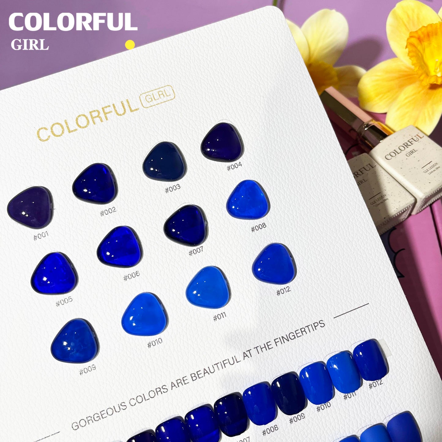 【พร้อมส่ง】 สีทาเล็บเจลColorful girl สี( Colorful girl) สีเจล สีเจลสีพื้น 12สีชุดเจลสีฟ้า แถม ชาร์ทสี