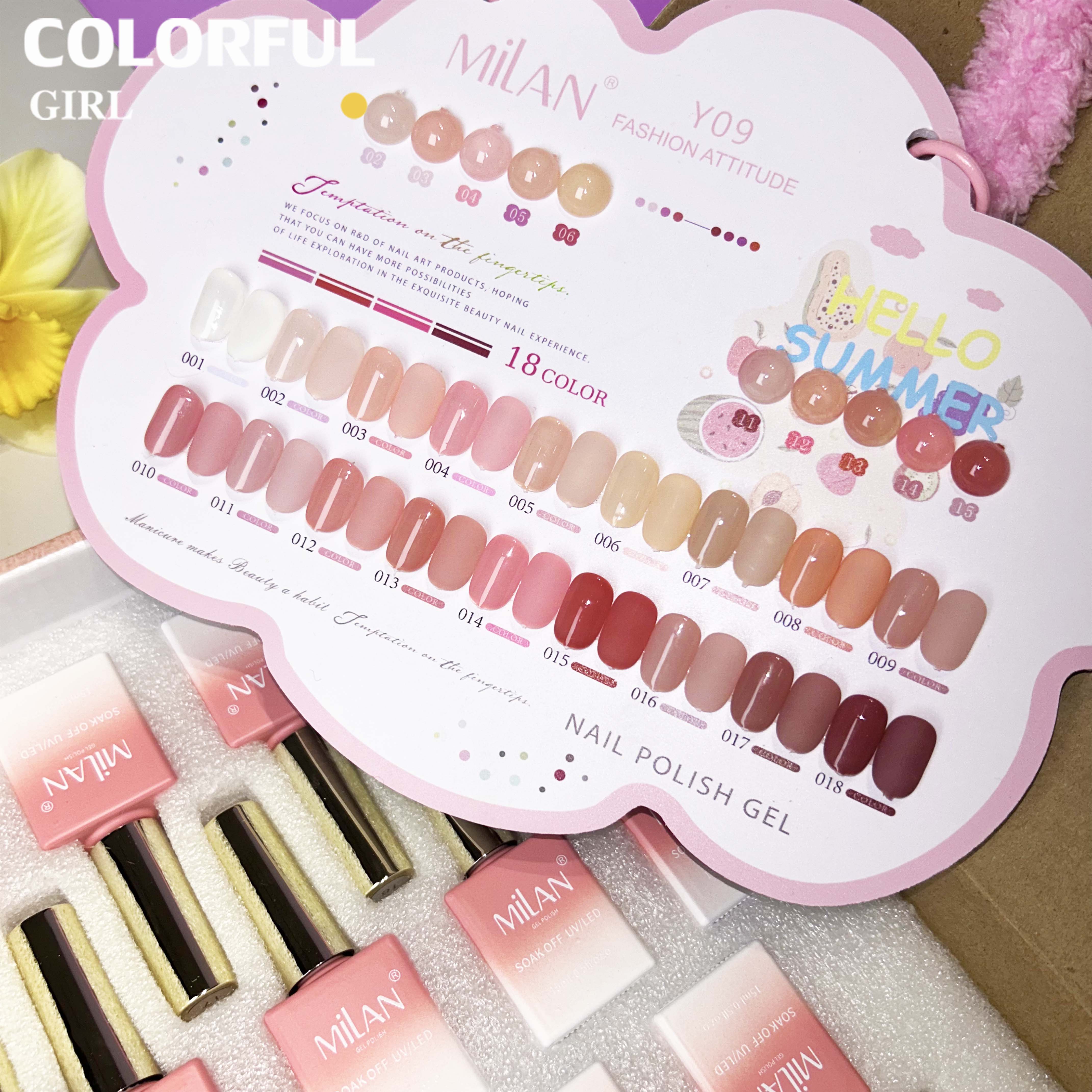 สีเจล Milan New🎉 มาใหม่ 18สี แถมฟรีชาร์ทสี