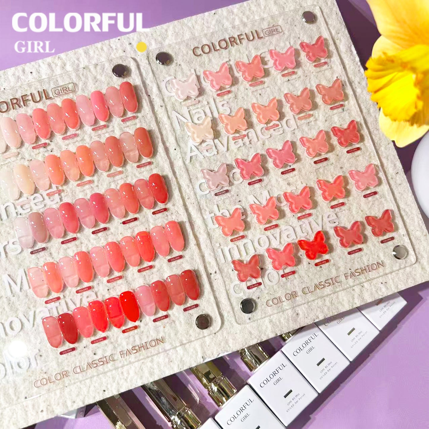 【พร้อมส่ง】COLORFUL GIRL เจลไซรัปรุ่นใหม่ 25 สี ฟรีชุดชาร์จ โทนชมพู Ice Peach สีสวยทาง่าย ไม่บาง แถมชาร์ทสีธรรมชาติคล้ายสีผิว พร้อมแถมชาร์ทสี สีธรรมชาติคล้ายสีผิว