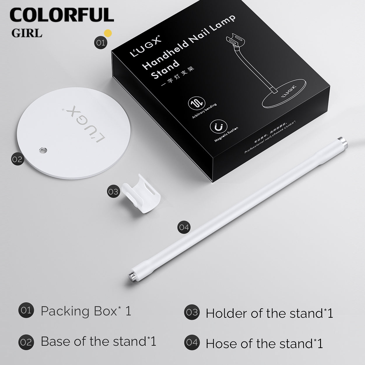 L’UGX LG-206 ไฟฉายอบเล็บ น้ำหนักเบา จับถนัดมือ ชาร์จแบบแม่เหล็ก มี 6 สี