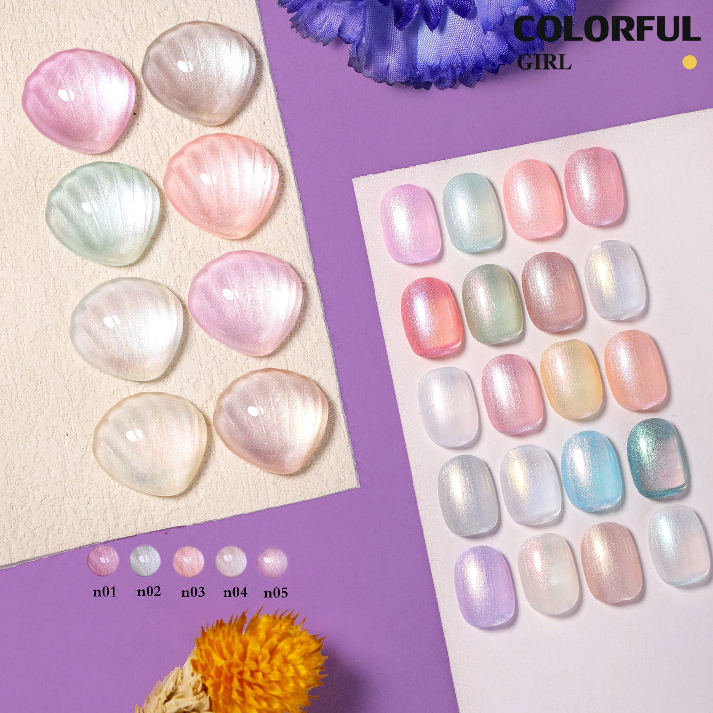 【พร้อมส่ง】สีเจล เซ็ท 22 สี milan ออโรร่าเซ็ทเปลือกหอย เซ็ทเปลือกหอย แถมชาร์ทอะคริลิคสำเร็จรูป