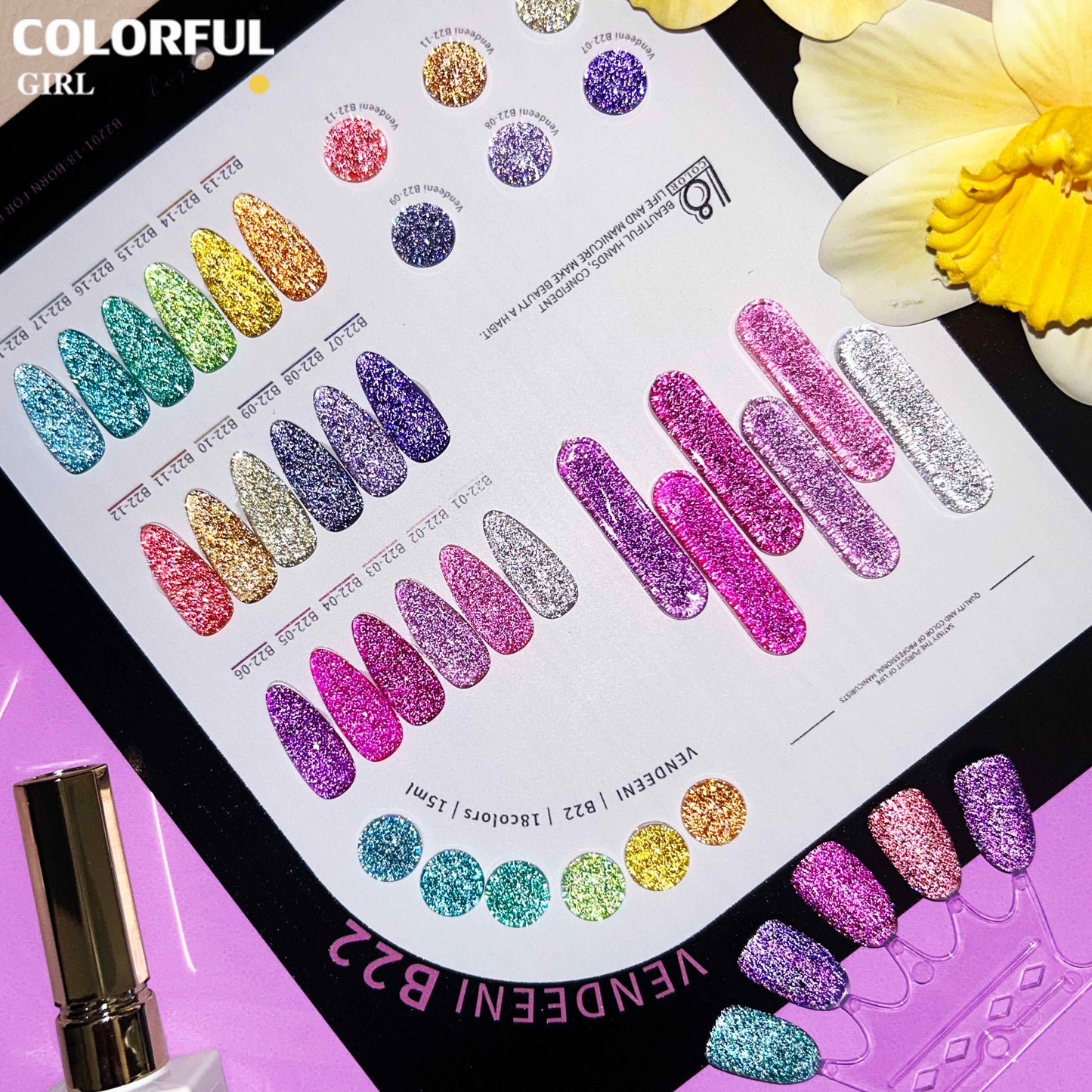 【พร้อมส่ง】Vedenni VDN-B22 สีเจลแฟลช18สี แถม ชาร์ทสี(Vedenni)18 สีผมธรรมชาติสำเร็จค่ะ แฟลชใหม่ล่าสุด แถมชาร์ทสำเร็จ
