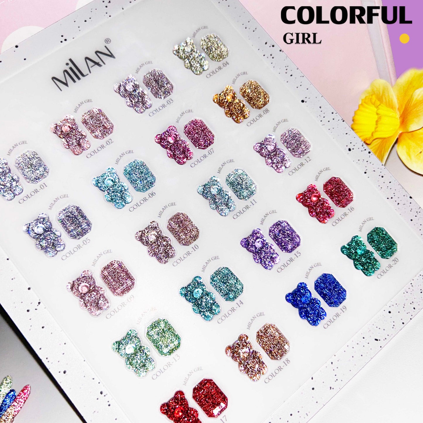 【พร้อมส่ง】MILAN 20 สีเจลแฟลช (Milan) สีเจลทาเล็บ แถมชาร์ทสี | ชุดสี 20 สี + ฟรีชาร์ทสี