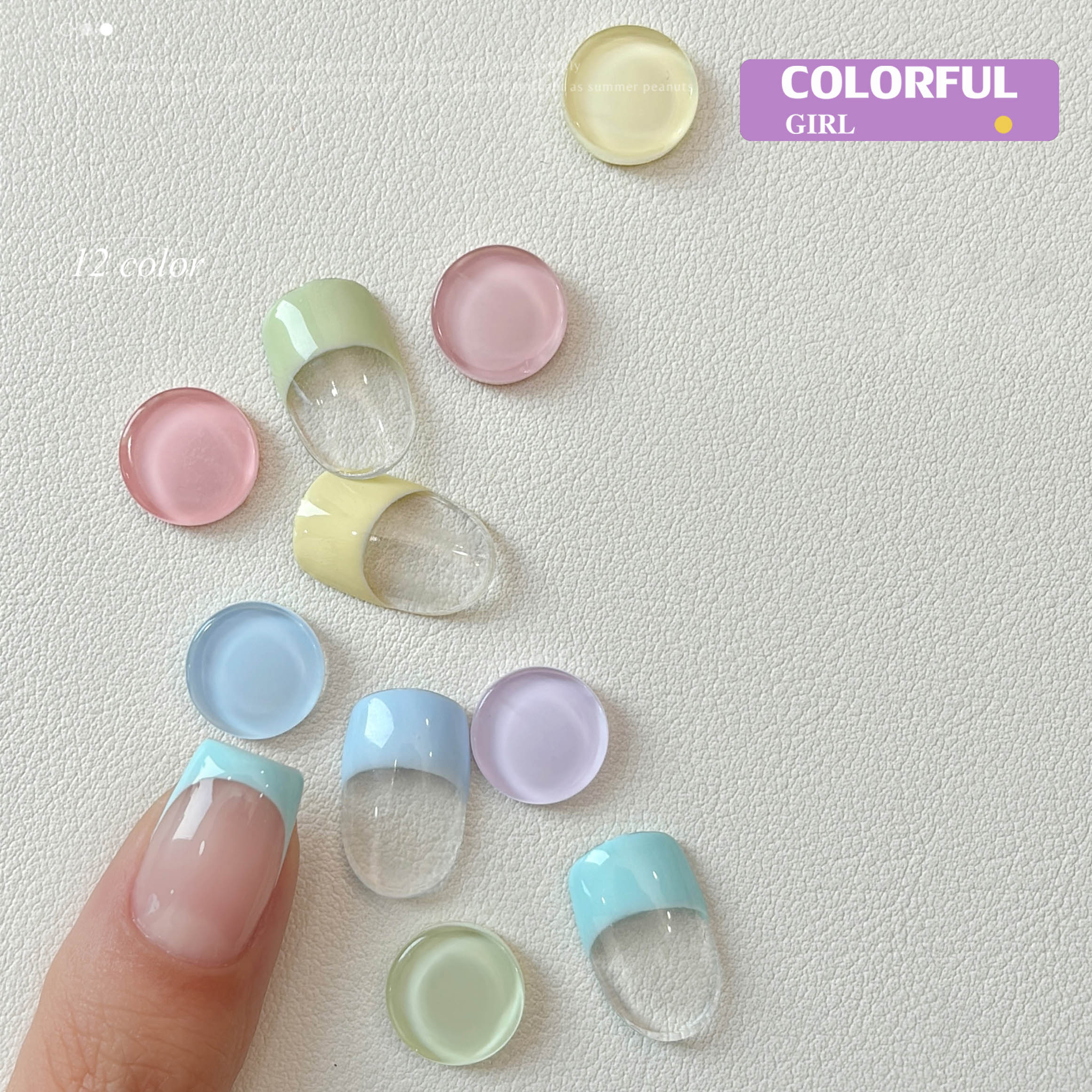 QINGYOU สีเจลแบบไลน์เนอร์ 12 สี สีพาสเทล สามารถใช้เพ้นท์ ลากเส้น หรือเฟร้นซ์ปลายเล็บ ได้
