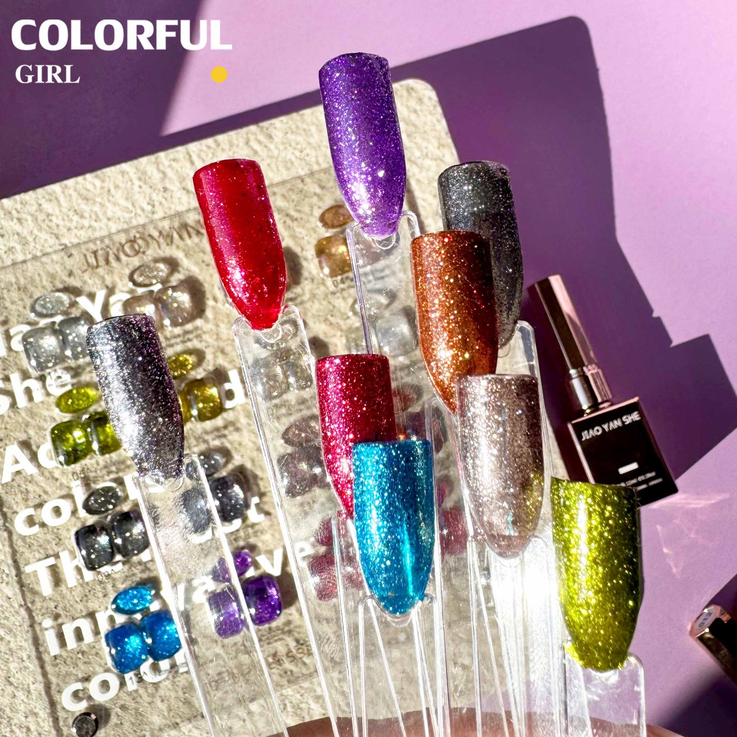 พร้อมส่งในไทย 《 JIAOYANSHE 》16สี สี พร้อมชาร์ทสีค่ะสีแน่นสวยมากเลยนะคะ สีเจลแฟลชกลิตเตอร์ แพลตติมันแฟลช+ประกายออโรร่า กากเพชรชัด แน่น