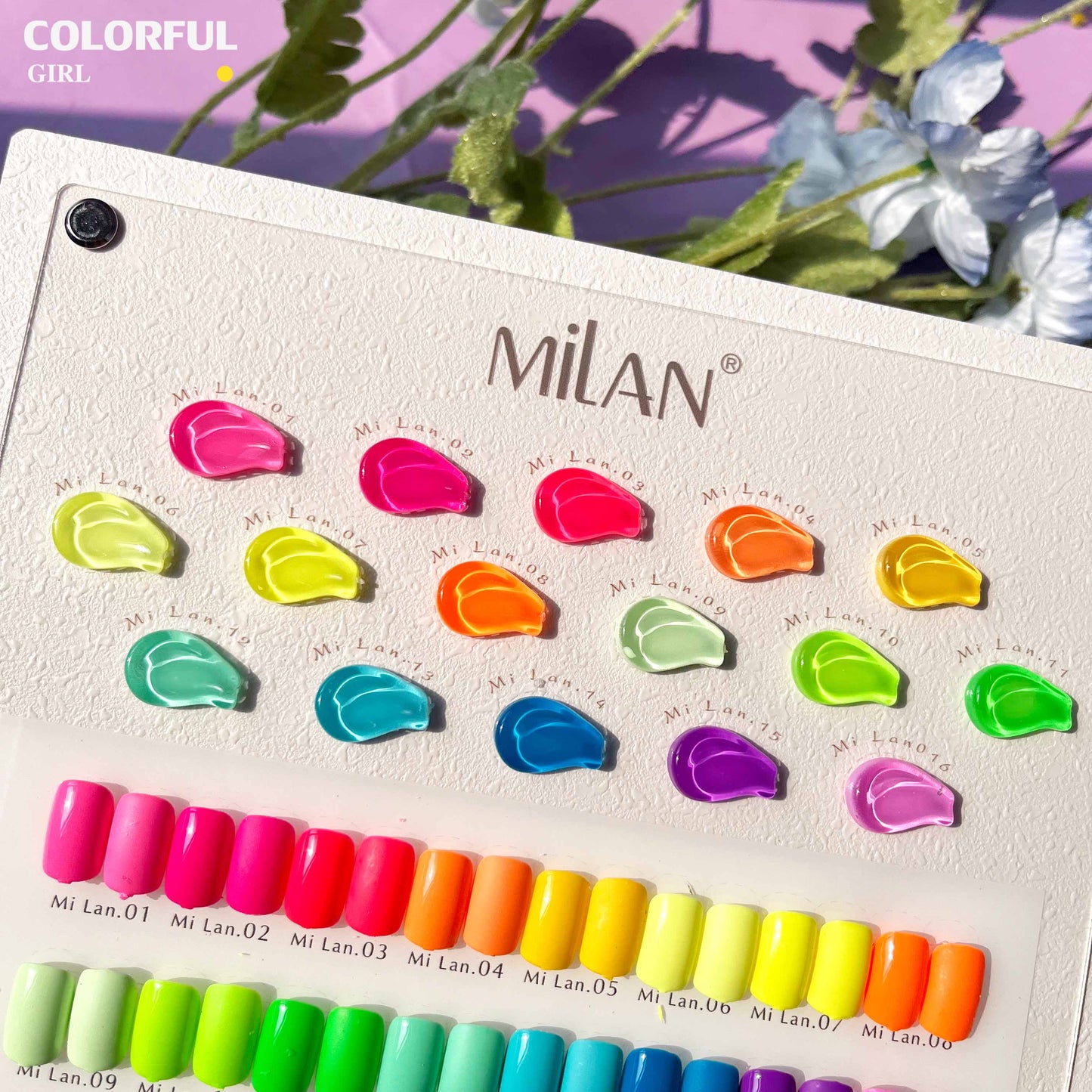 【พร้อมส่ง】 สีทาเล็บเจล (MILAN 16สี) สีเจล นีออน16สี แถมชาทสีฟร +แถมชาทสีฟร